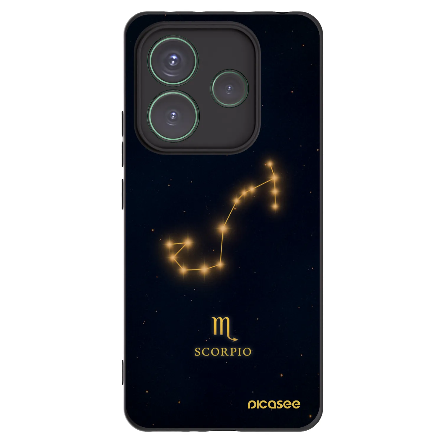 Picasee silikonowe czarne etui na Xiaomi Redmi Note 14 5G - SCORPIO