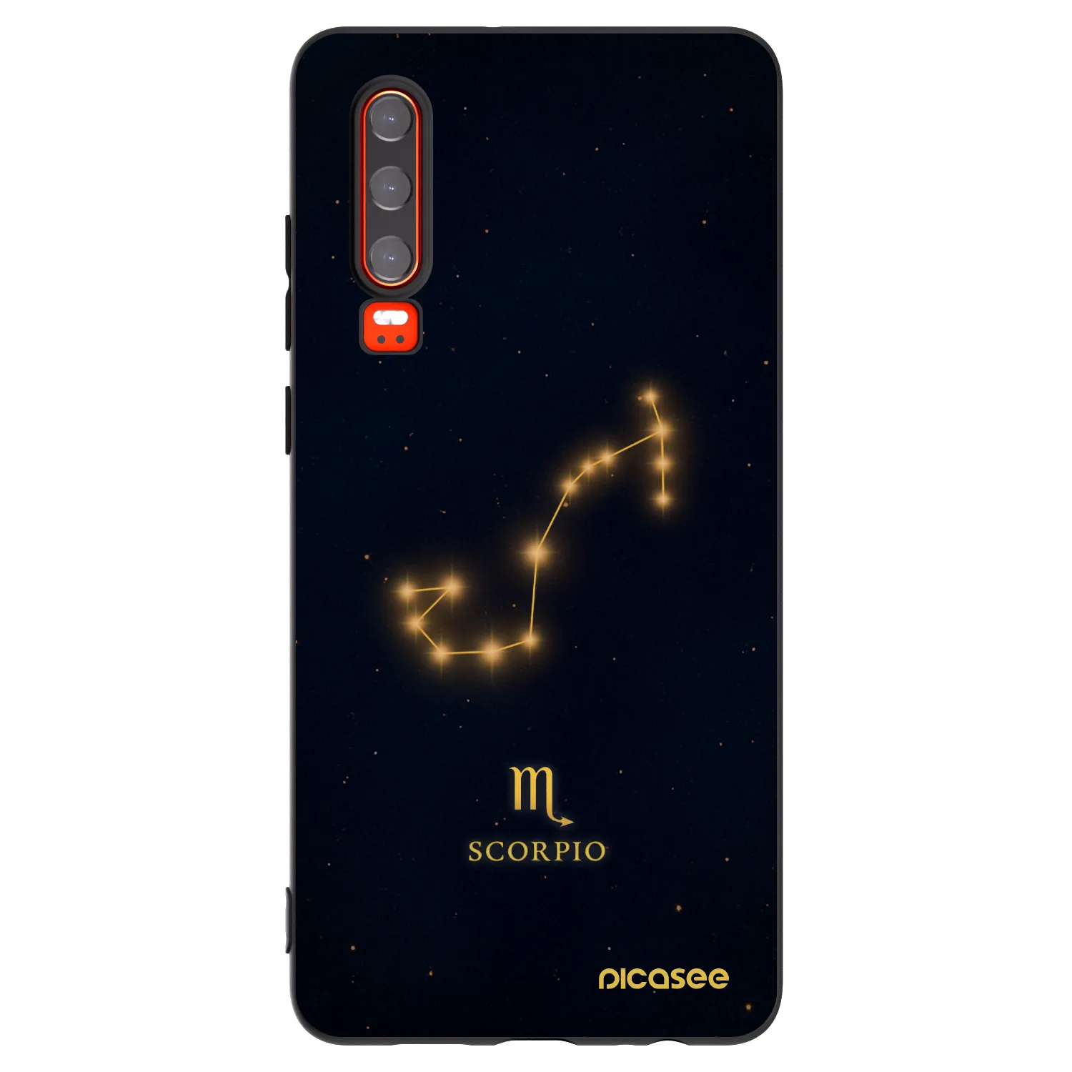 Picasee silikonowe czarne etui na Huawei P30 - SCORPIO