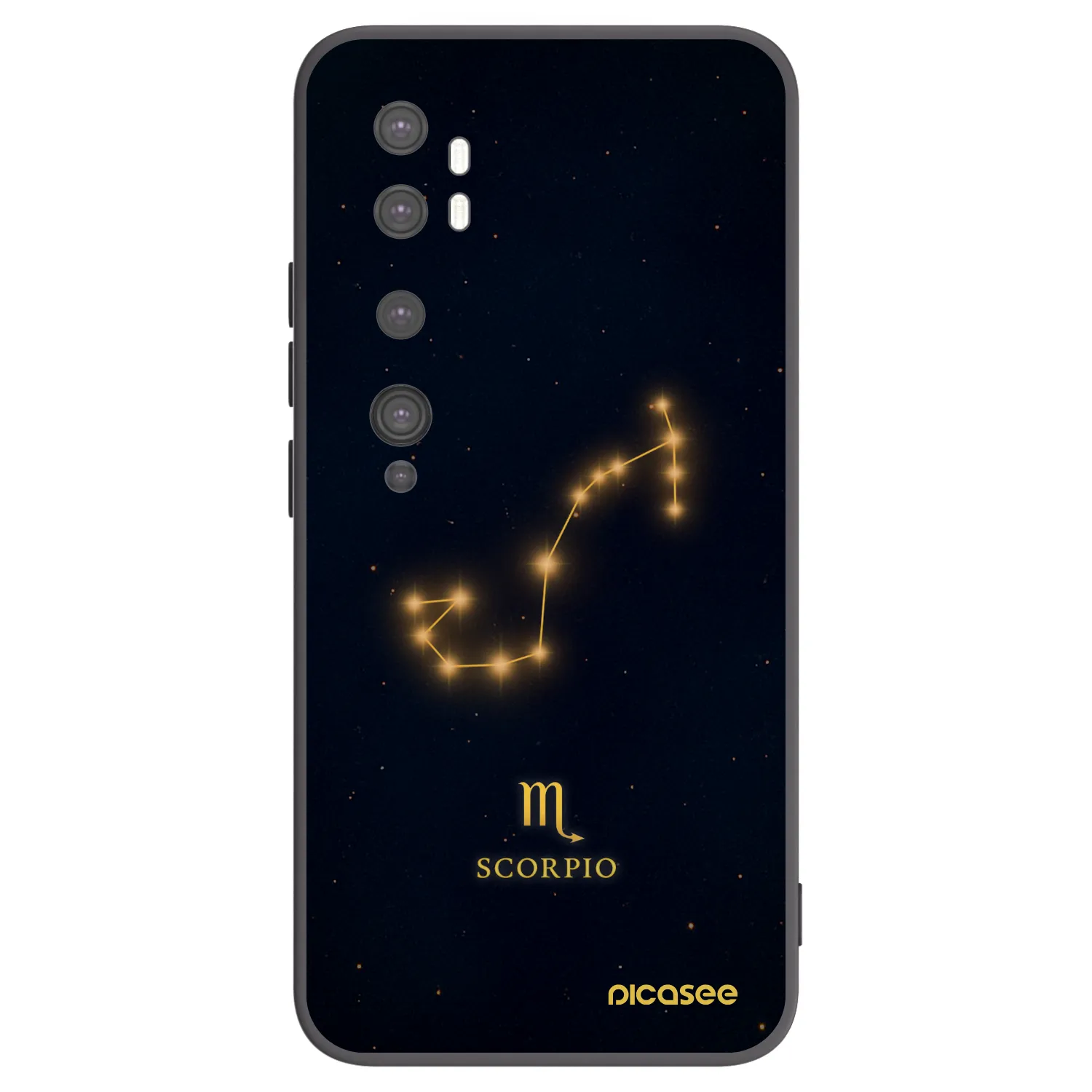 Picasee silikonowe czarne etui na Xiaomi Mi Note 10 (Pro) - SCORPIO