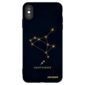 Picasee silikonowe czarne etui na Apple iPhone XS Max - SAGITTARIUS