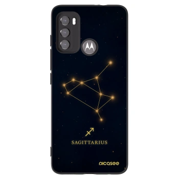 Picasee silikonowe czarne etui na Motorola Moto G60 - SAGITTARIUS