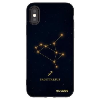 Picasee silikonowe czarne etui na Apple iPhone X/XS - SAGITTARIUS