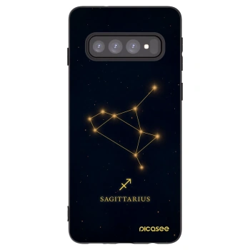 Picasee silikonowe czarne etui na Samsung Galaxy S10 G973 - SAGITTARIUS