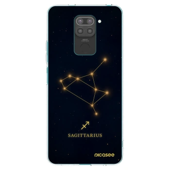 Picasee silikonowe czarne etui na Xiaomi Redmi Note 9 - SAGITTARIUS