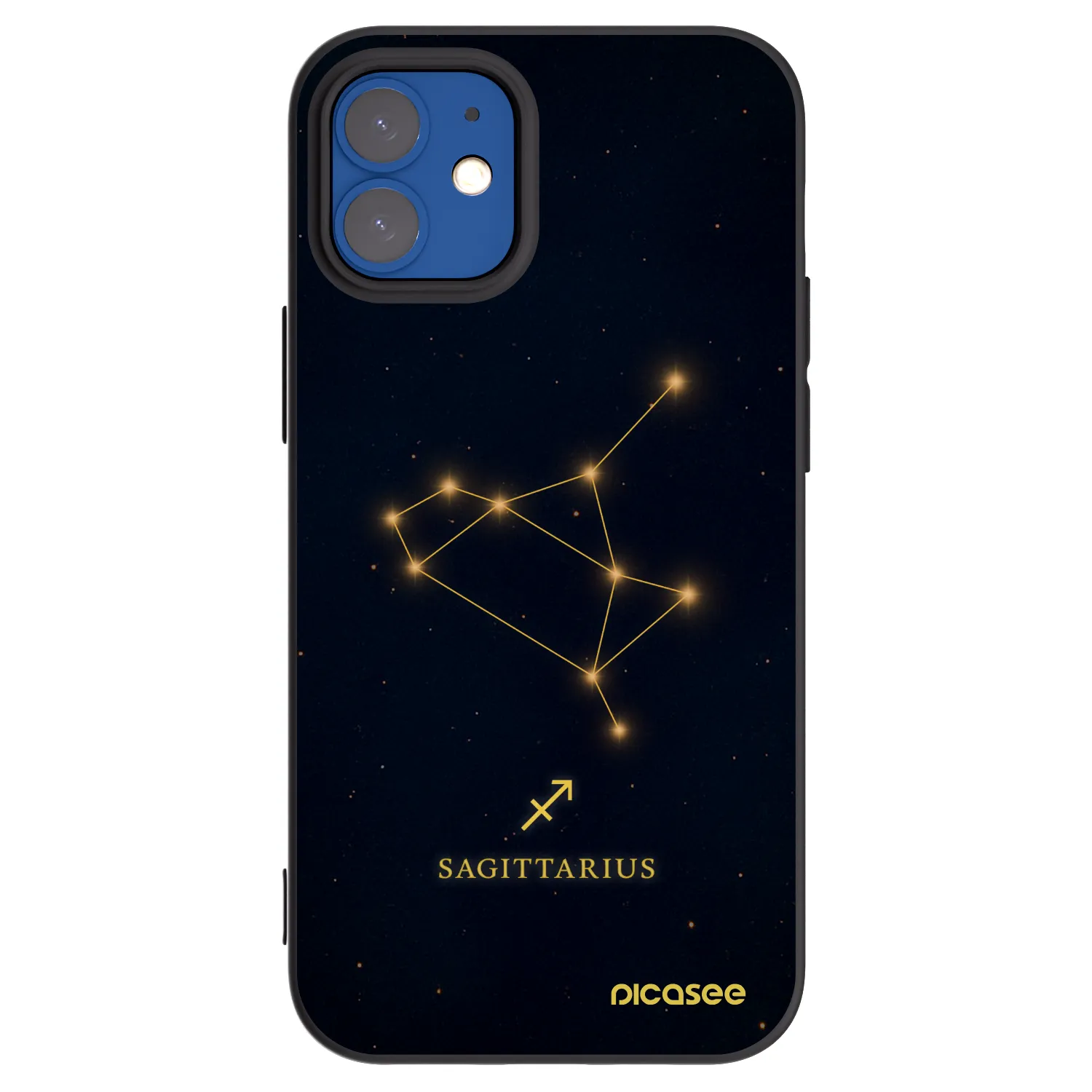 Picasee silikonowe czarne etui na Apple iPhone 12 mini - SAGITTARIUS