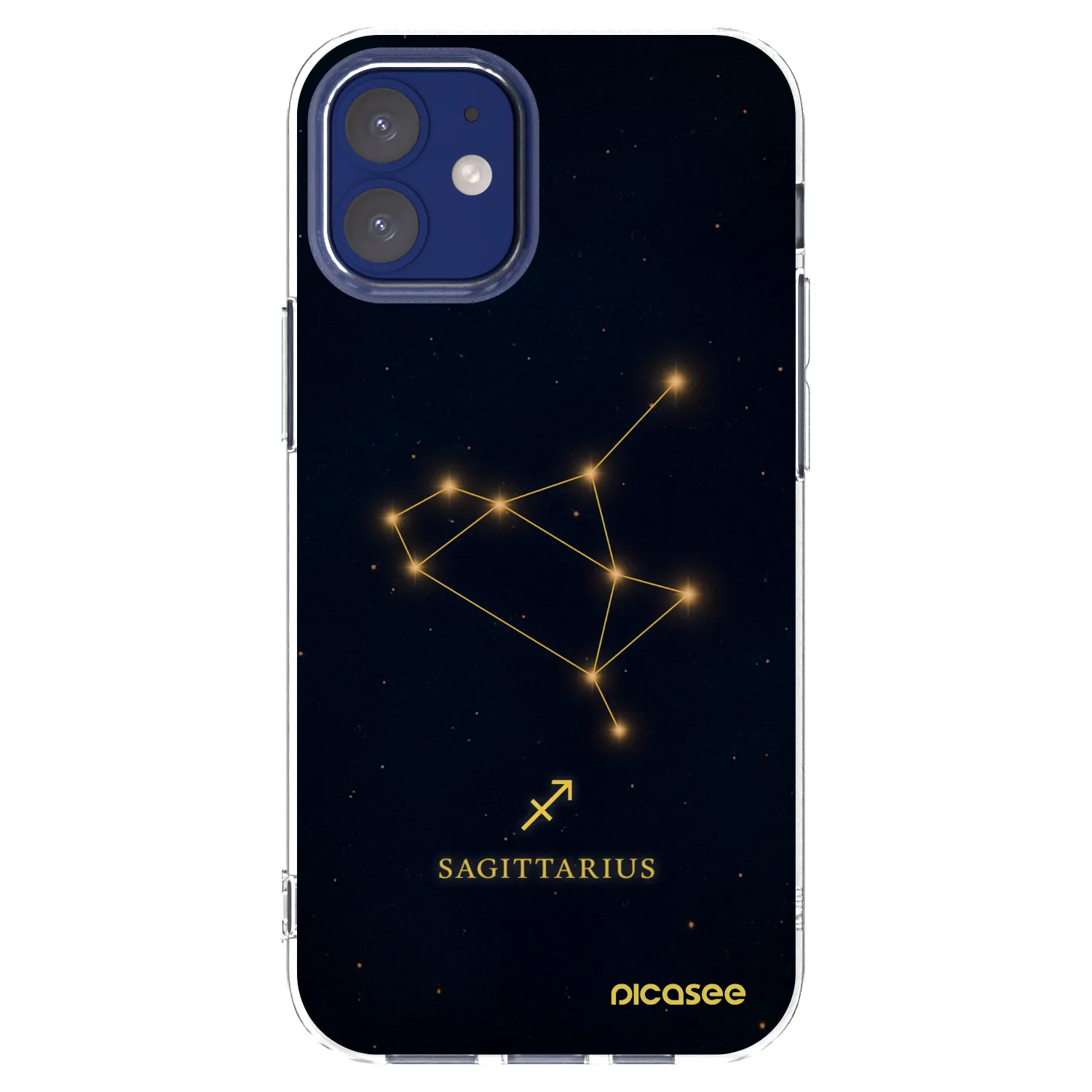 Picasee silikonowe przeźroczyste etui na Apple iPhone 12 mini - SAGITTARIUS