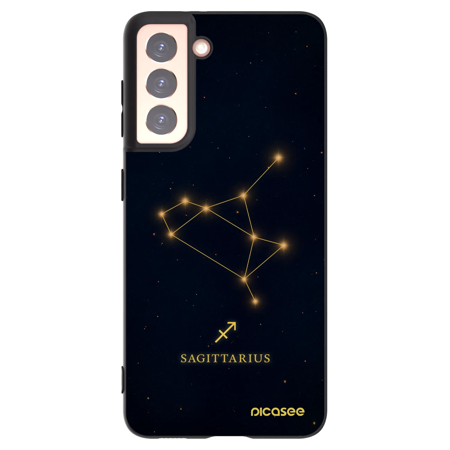 Picasee silikonowe czarne etui na Samsung Galaxy S21 5G G991B - SAGITTARIUS