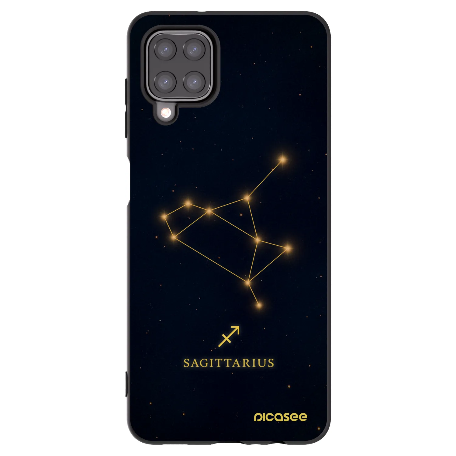 Picasee silikonowe czarne etui na Samsung Galaxy A12 A125F - SAGITTARIUS