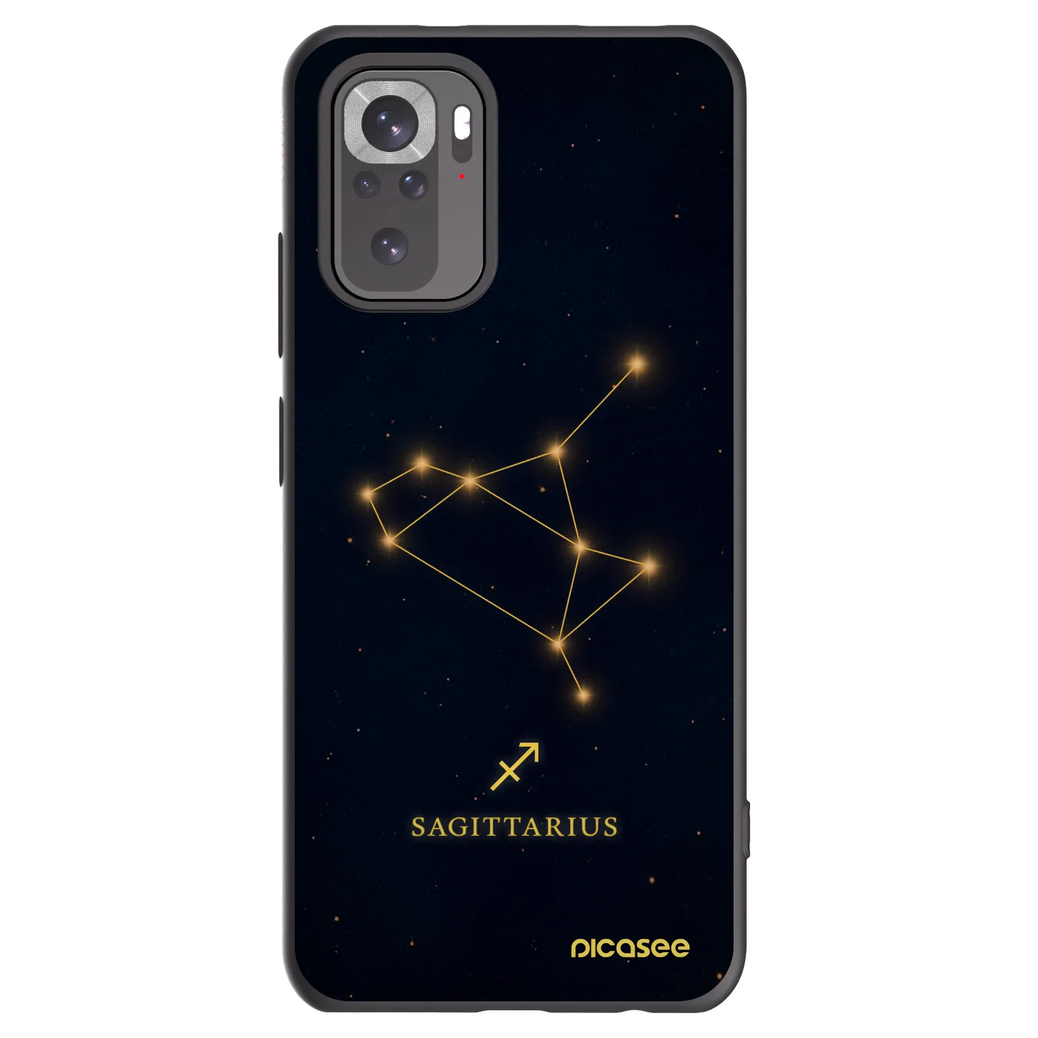 Picasee silikonowe czarne etui na Xiaomi Redmi Note 10 - SAGITTARIUS