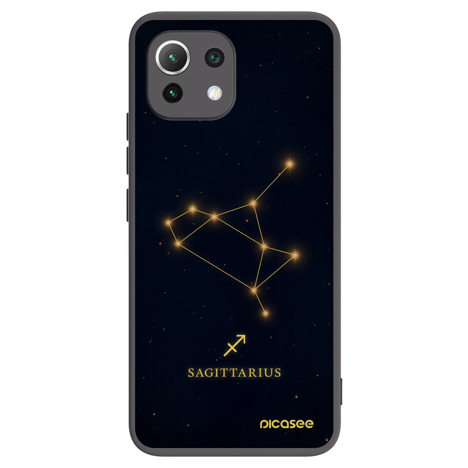 Picasee silikonowe czarne etui na Xiaomi Mi 11 Lite - SAGITTARIUS