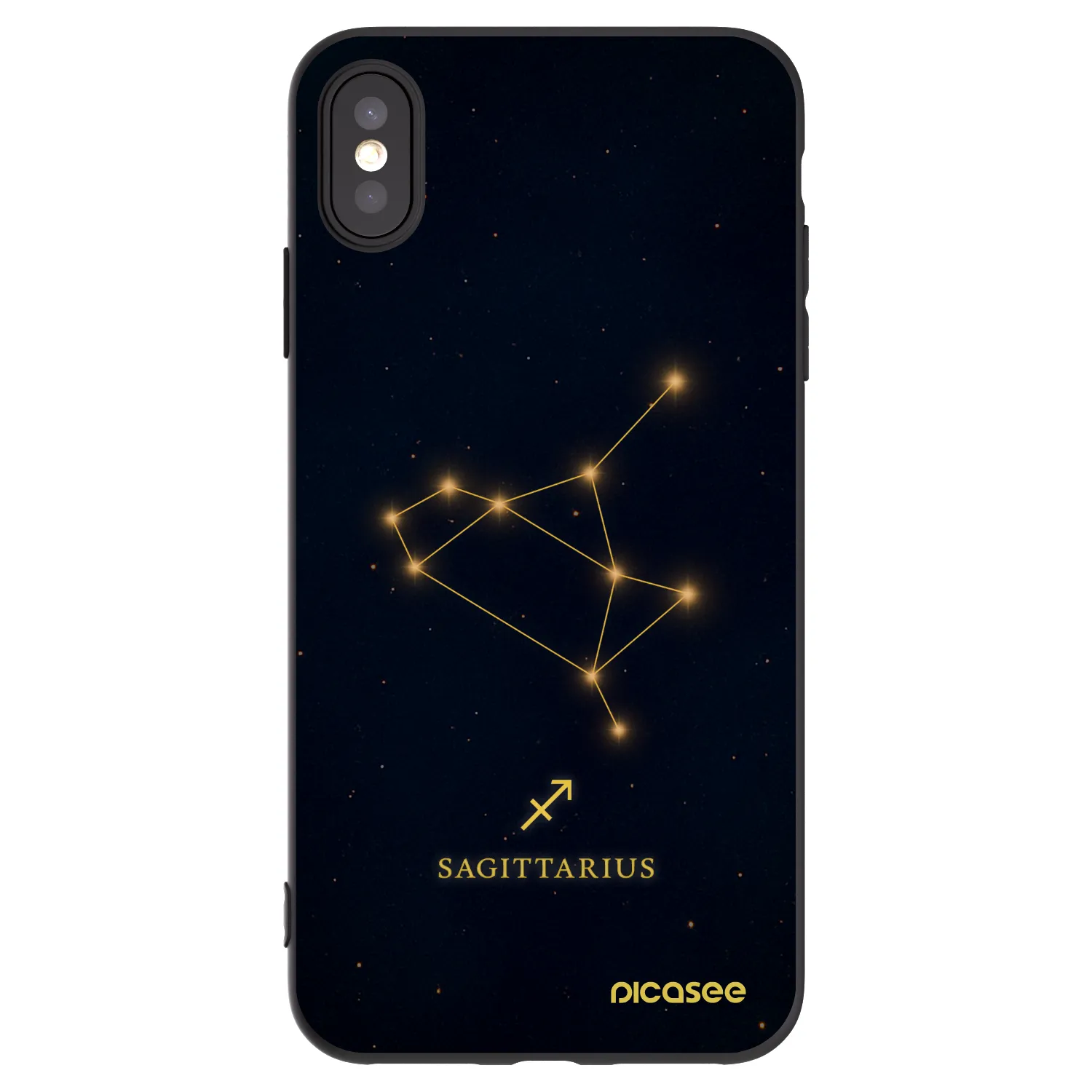 Picasee silikonowe czarne etui na Apple iPhone XS Max - SAGITTARIUS
