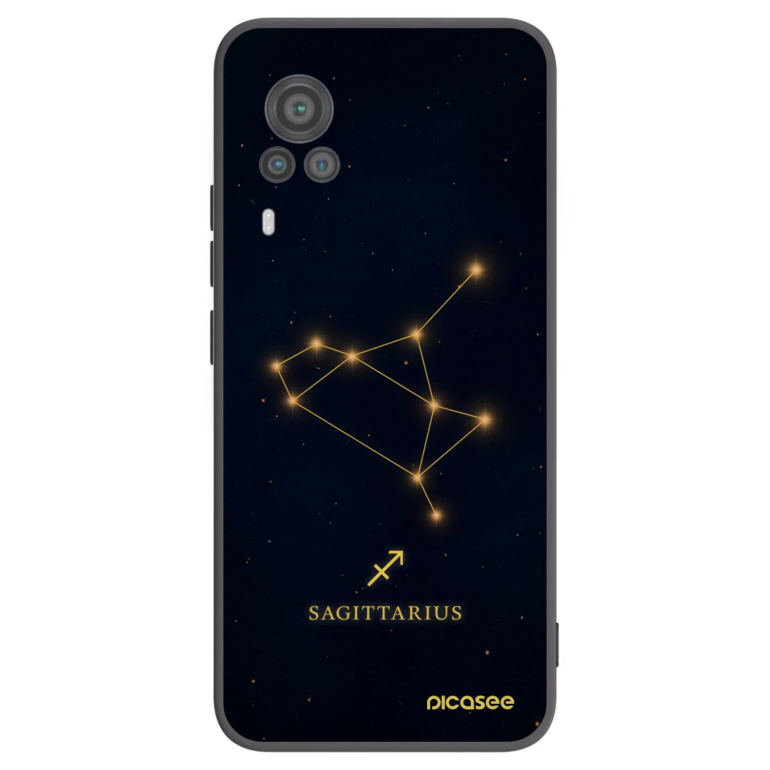 Picasee silikonowe czarne etui na Vivo X60 Pro 5G - SAGITTARIUS