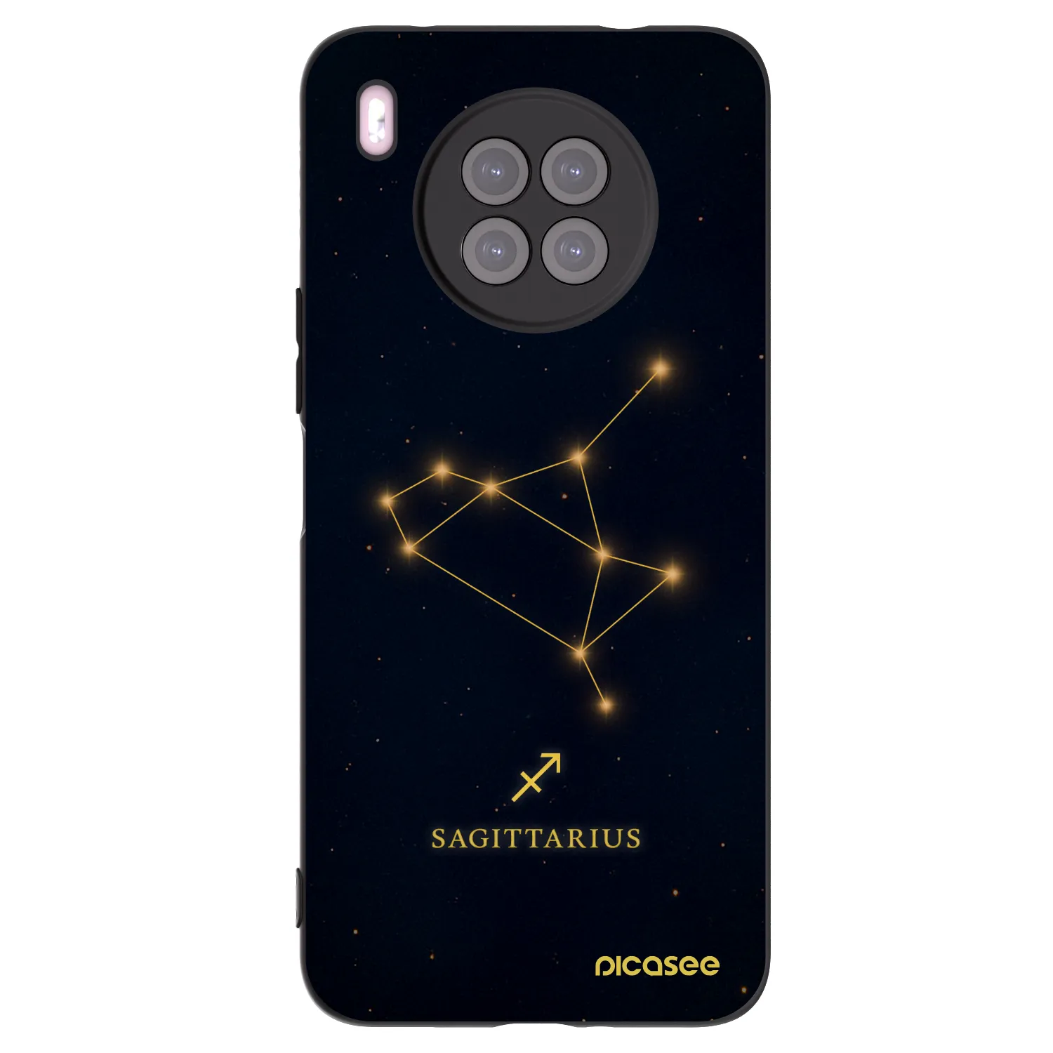 Picasee silikonowe czarne etui na Huawei Nova 8i - SAGITTARIUS