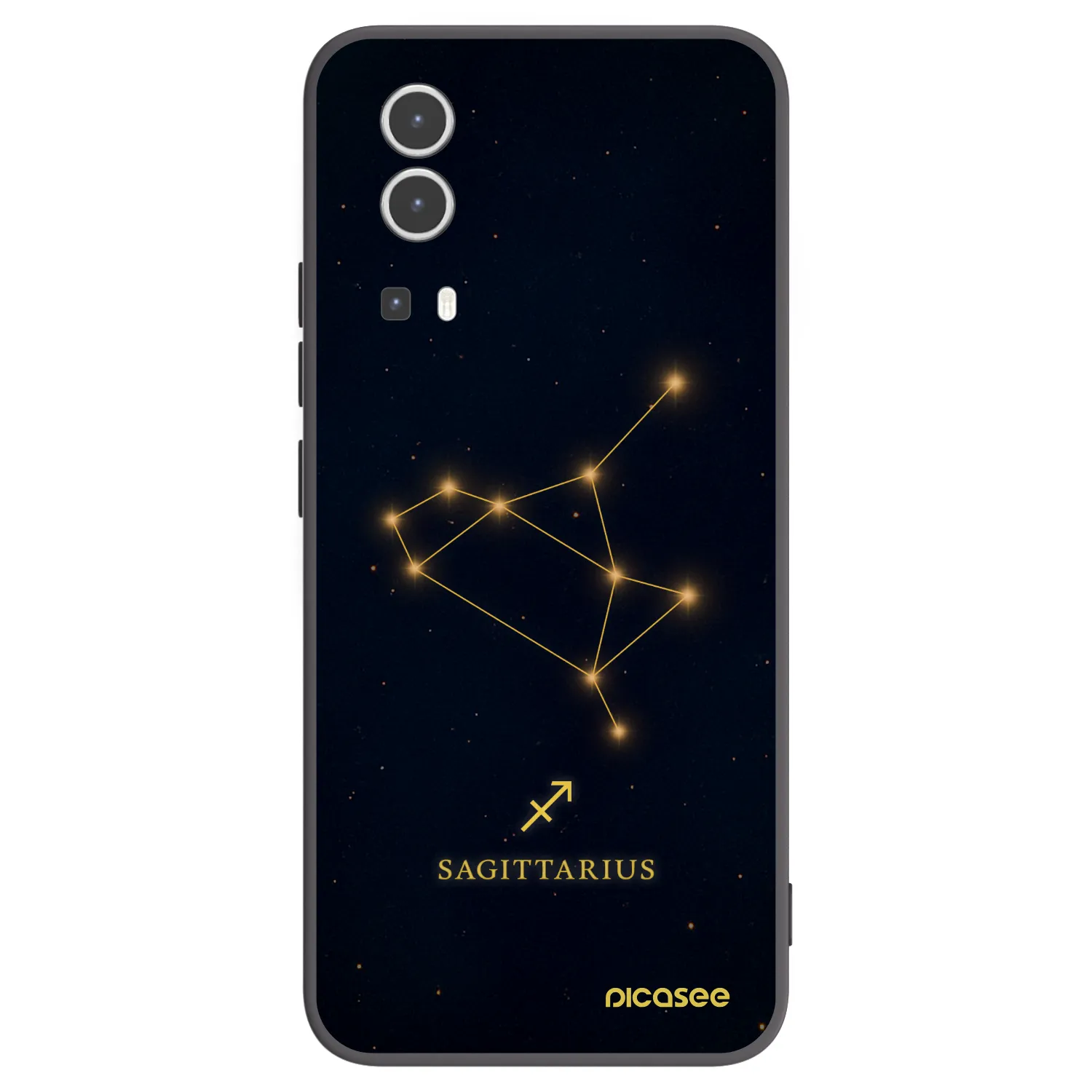 Picasee silikonowe czarne etui na Vivo Y72 5G - SAGITTARIUS