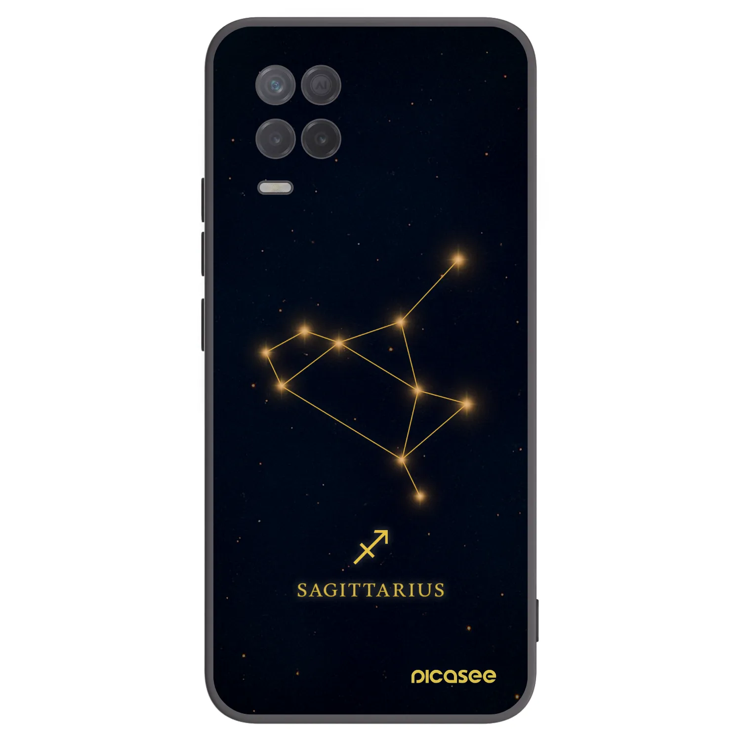 Picasee silikonowe czarne etui na Realme 8 5G - SAGITTARIUS