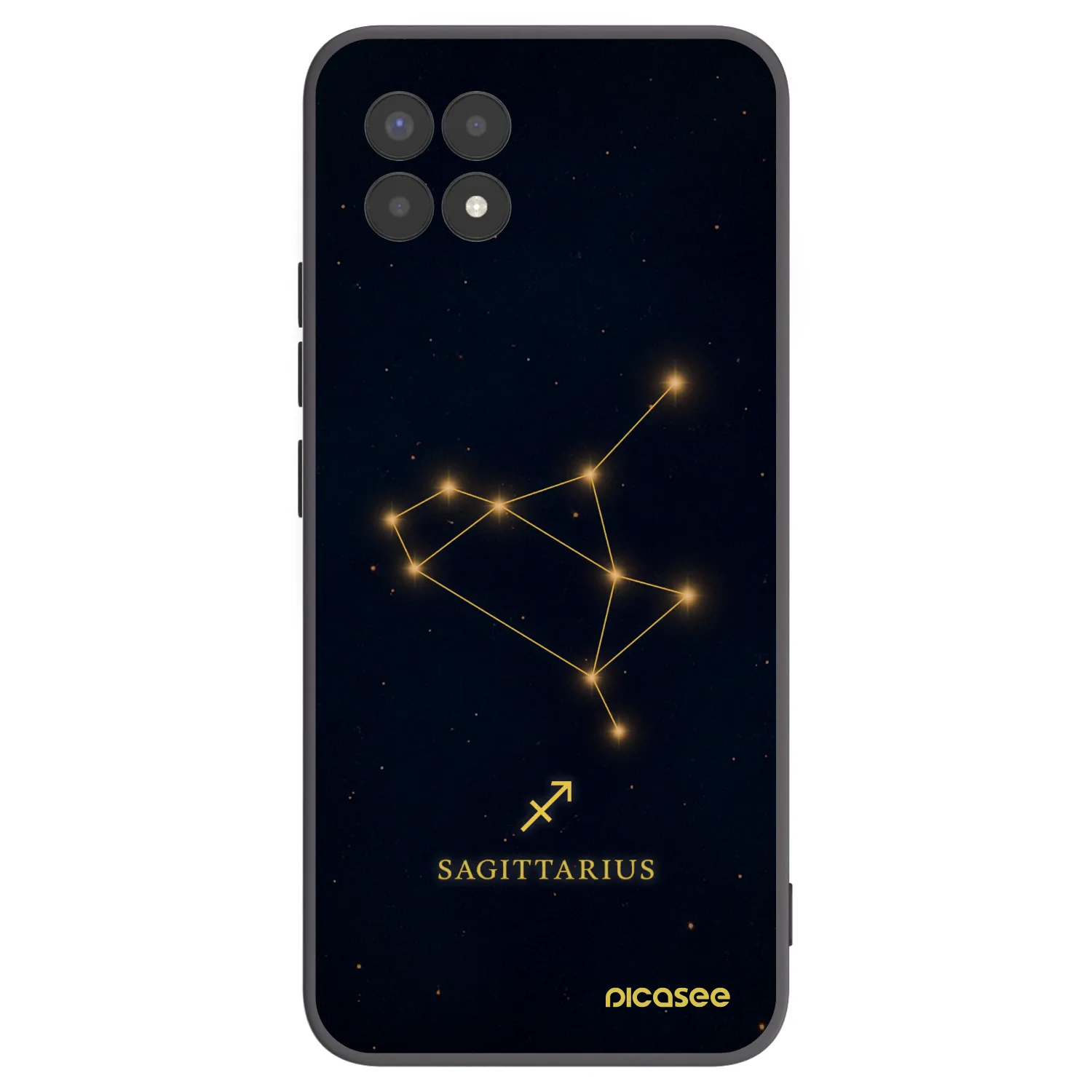 Picasee silikonowe czarne etui na Realme 8i - SAGITTARIUS