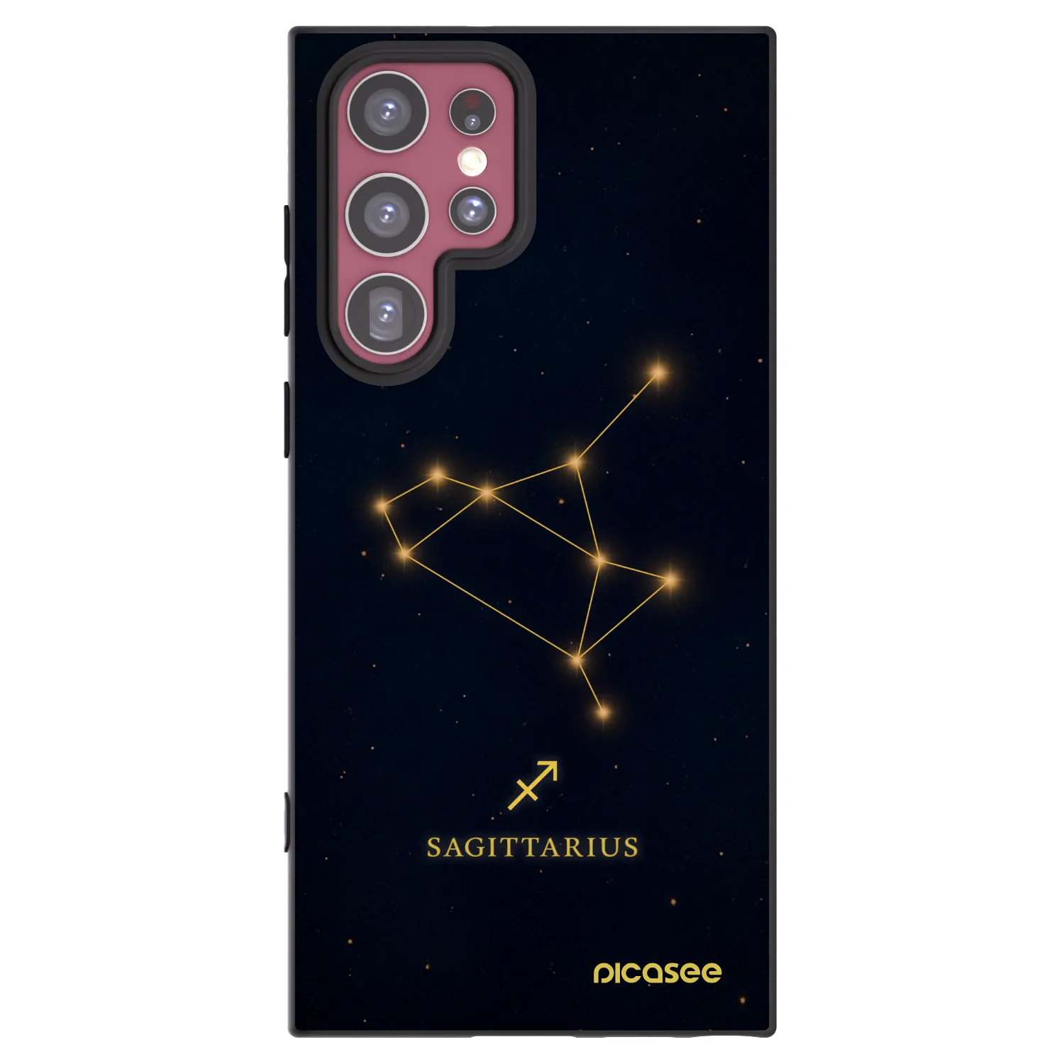 Picasee silikonowe czarne etui na Samsung Galaxy S22 Ultra 5G - SAGITTARIUS