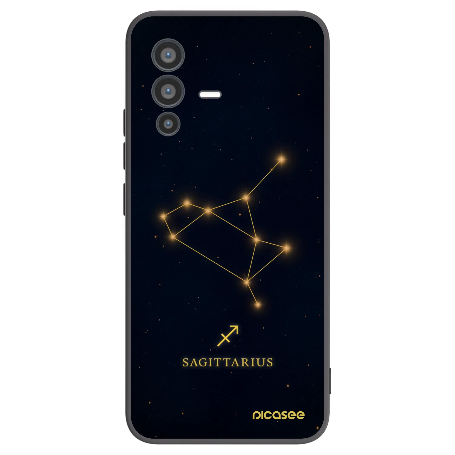Picasee silikonowe czarne etui na Vivo V23 5G - SAGITTARIUS