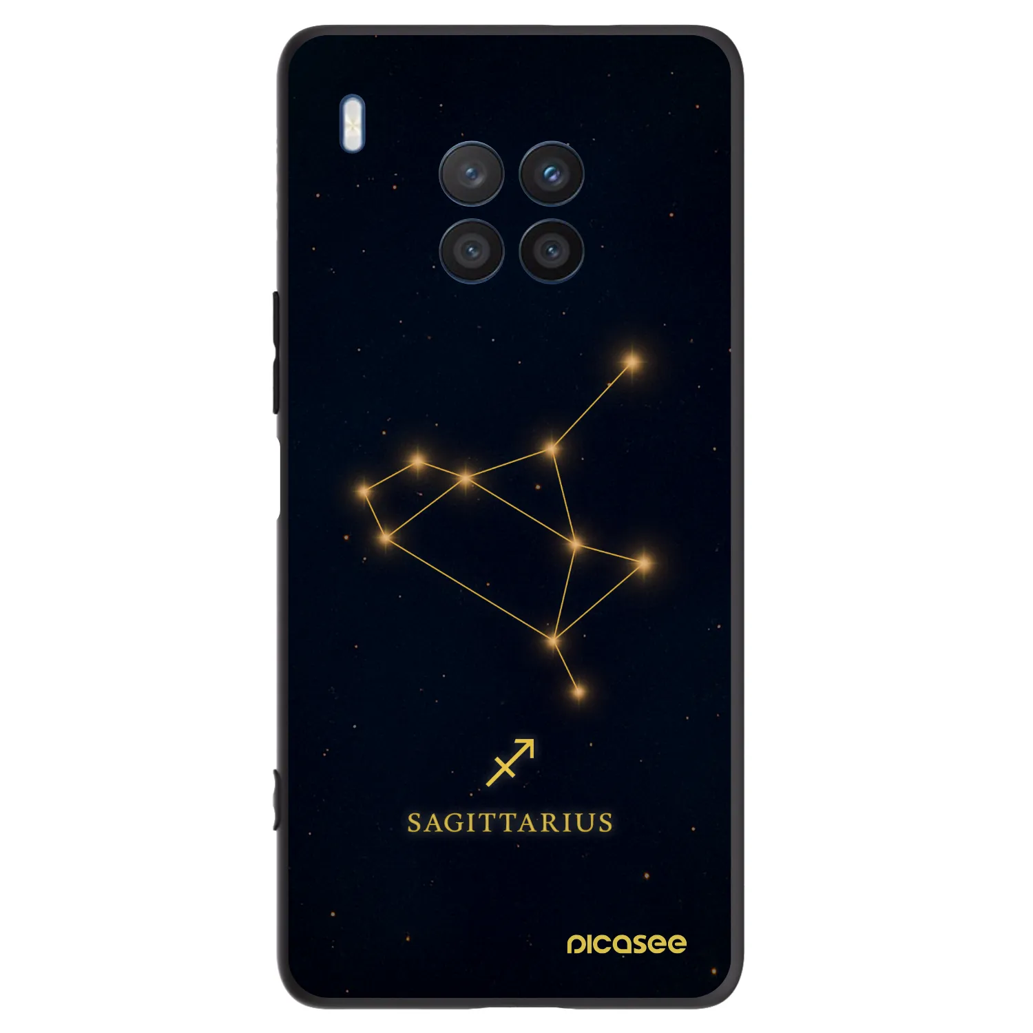 Picasee silikonowe czarne etui na Honor 50 Lite - SAGITTARIUS