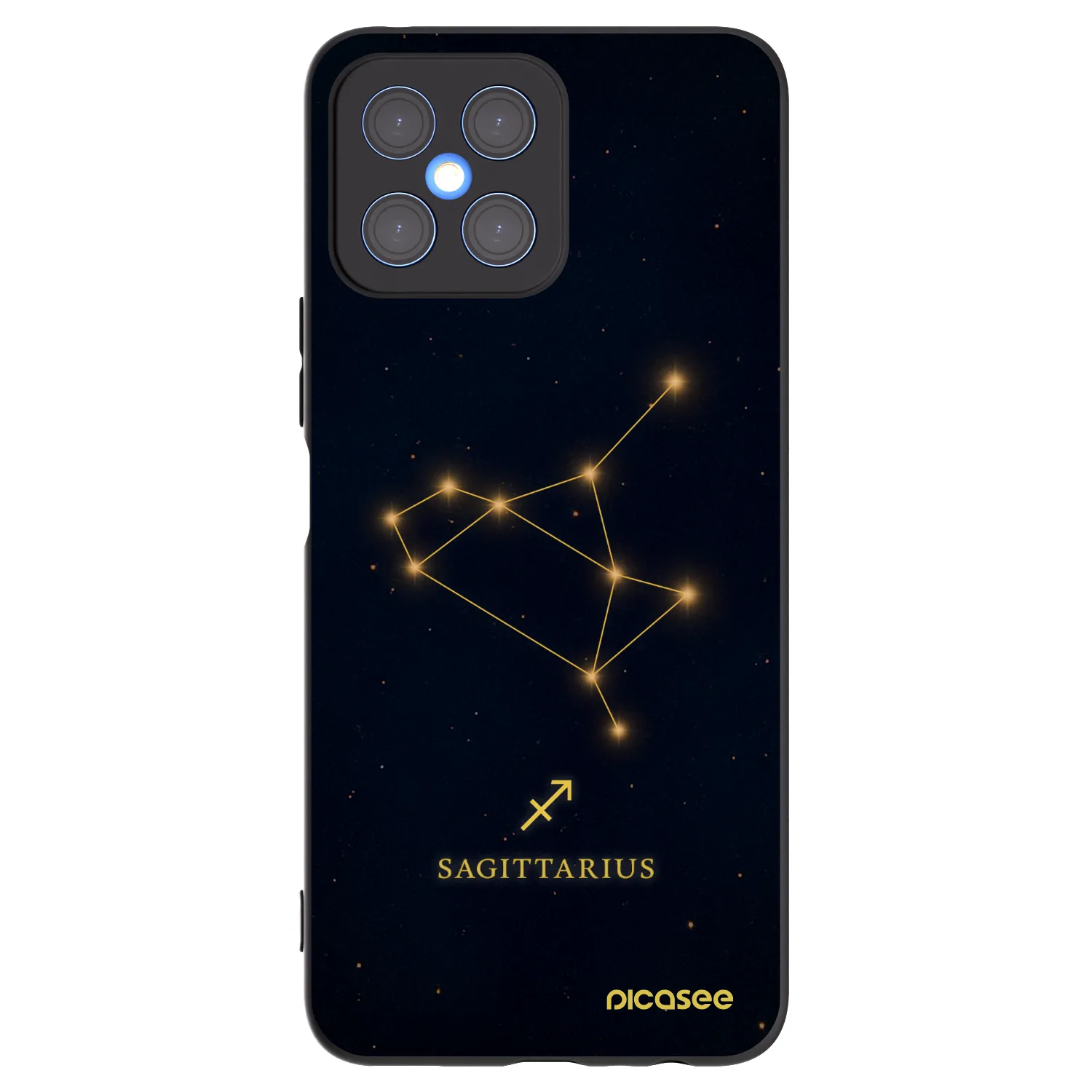 Picasee silikonowe czarne etui na Honor X8 4G - SAGITTARIUS
