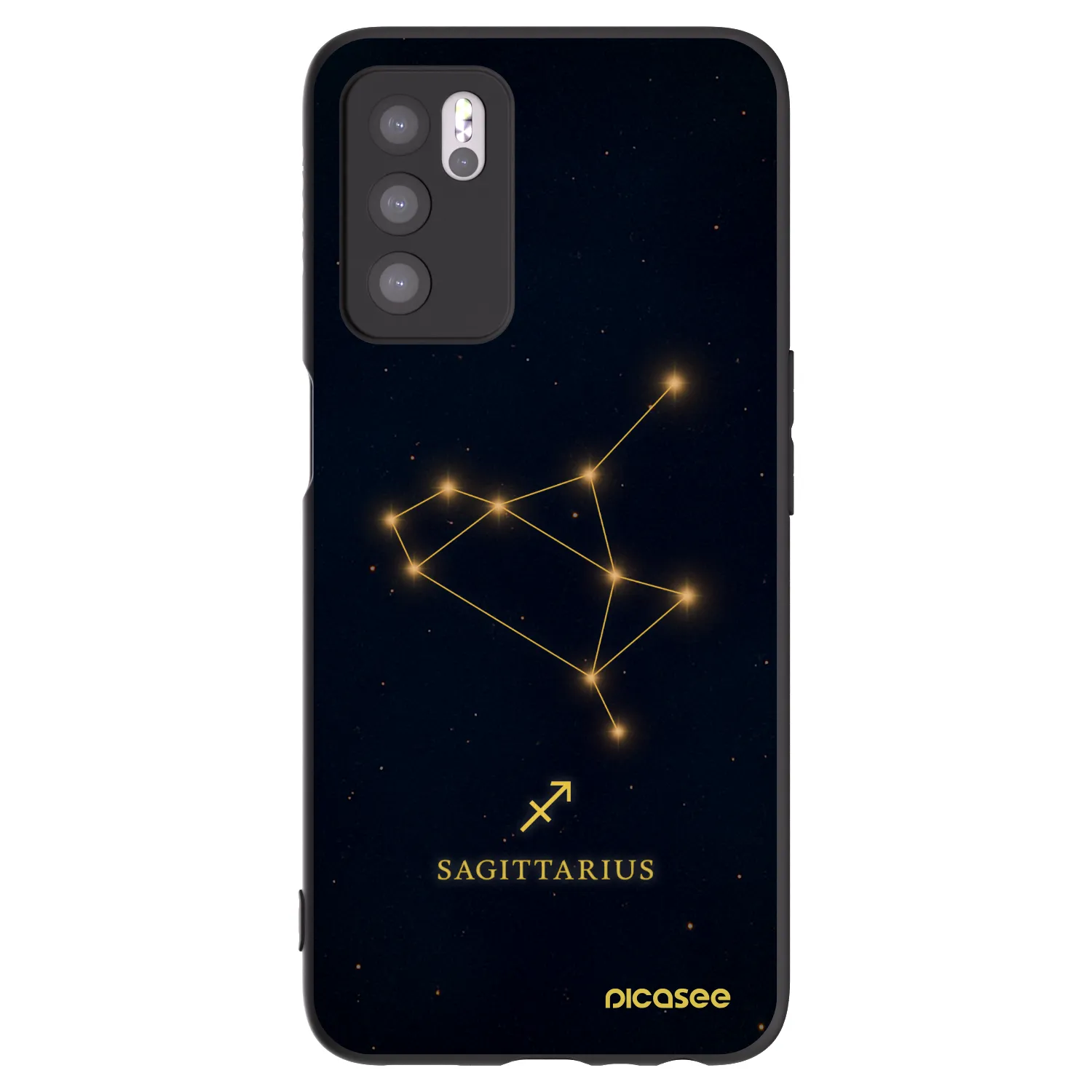 Picasee silikonowe czarne etui na OPPO A16s - SAGITTARIUS
