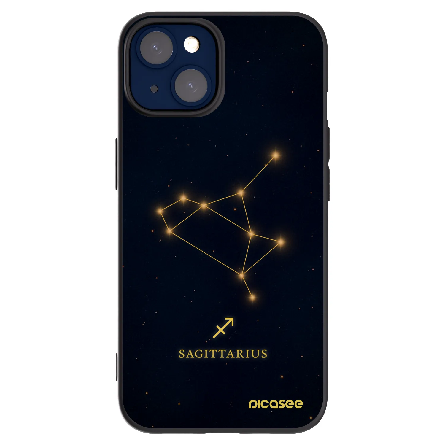 Picasee silikonowe czarne etui na Apple iPhone 14 - SAGITTARIUS