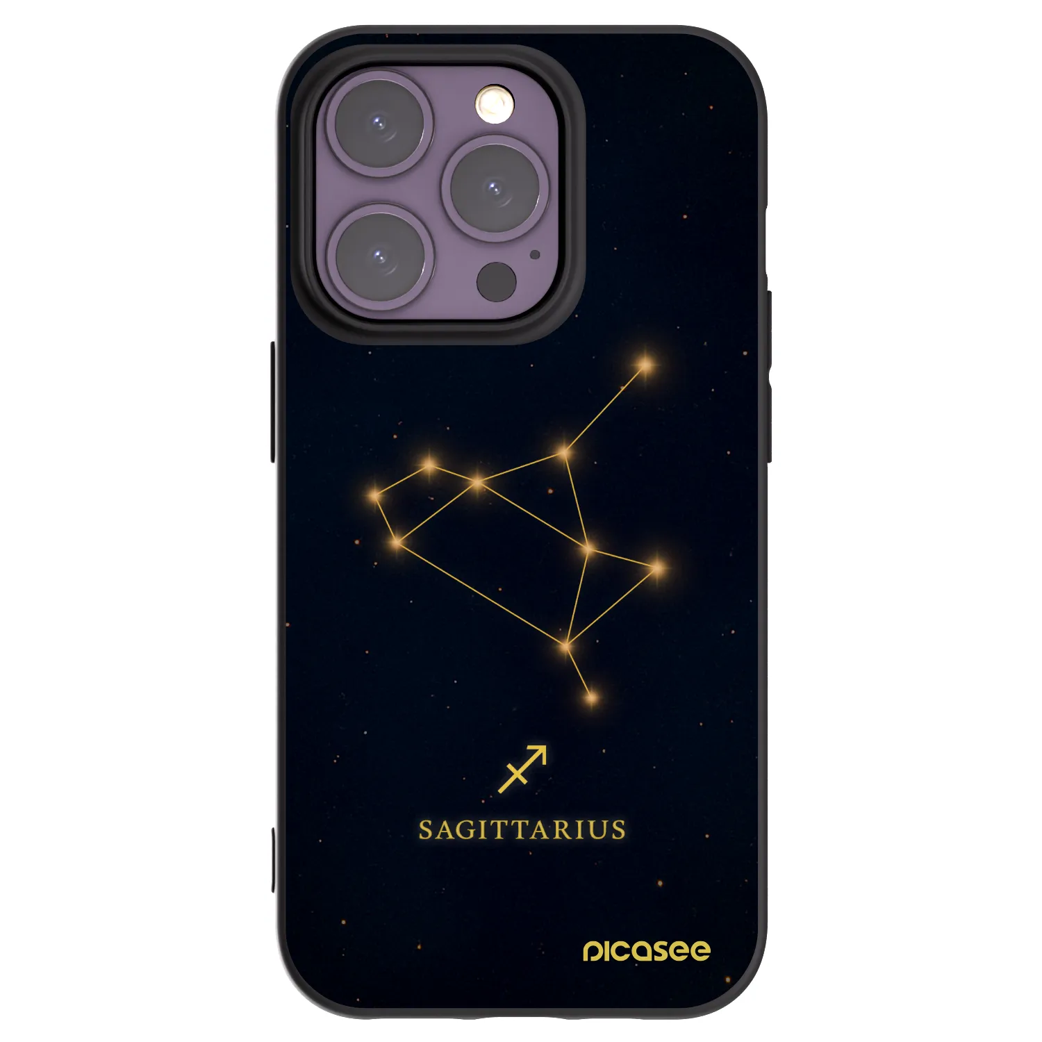 Picasee silikonowe czarne etui na Apple iPhone 14 Pro - SAGITTARIUS