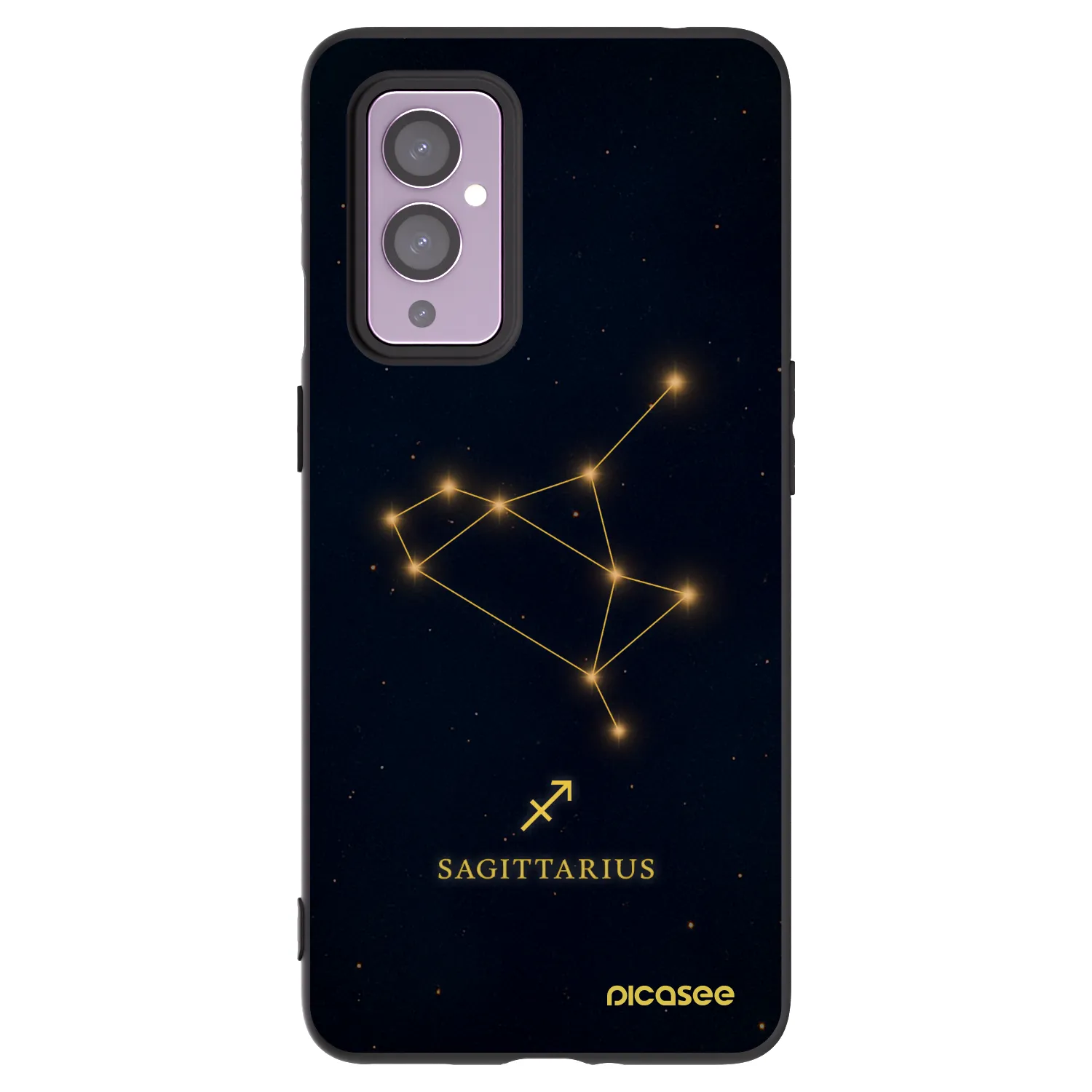Picasee silikonowe czarne etui na OnePlus 9 - SAGITTARIUS