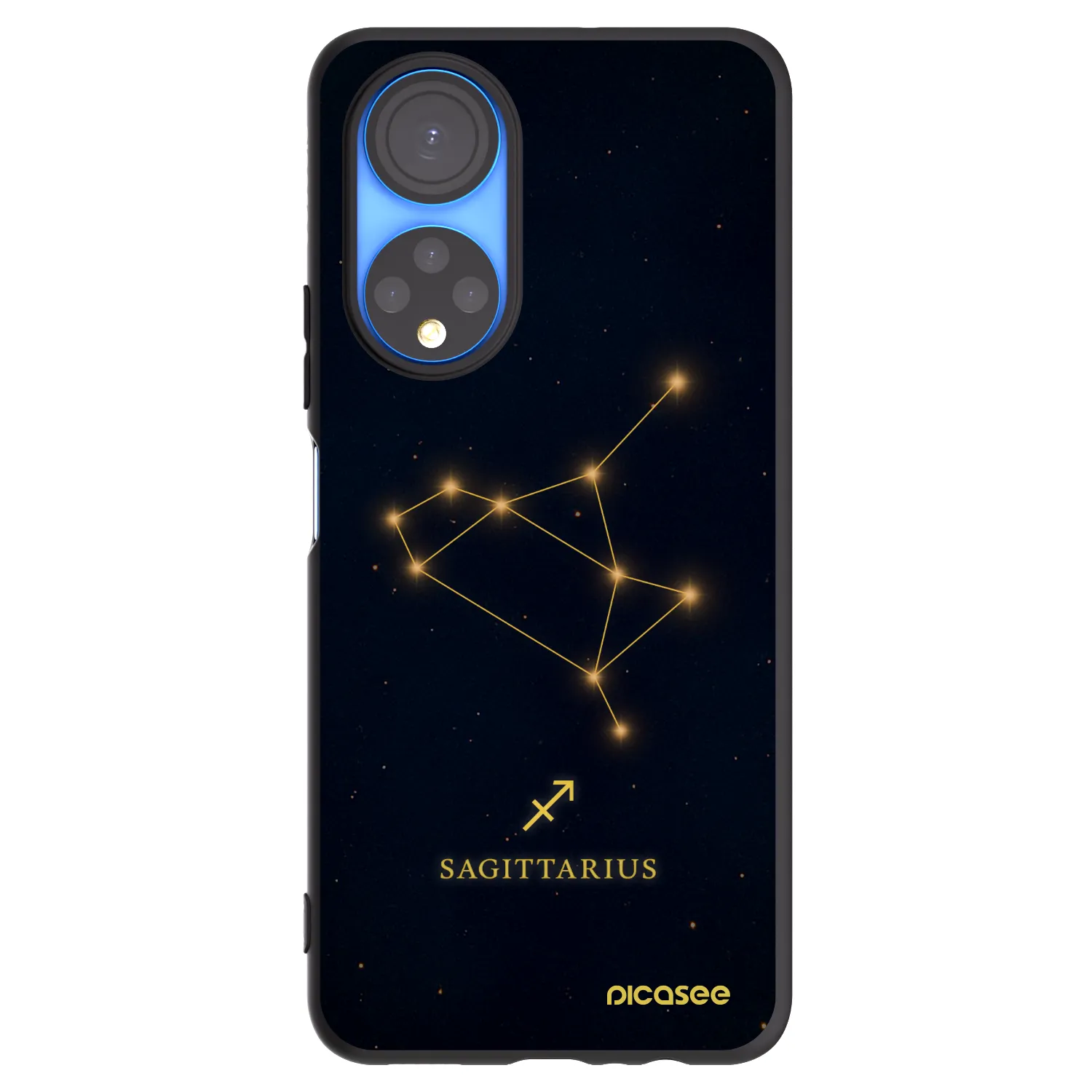 Picasee silikonowe czarne etui na Honor X7 - SAGITTARIUS