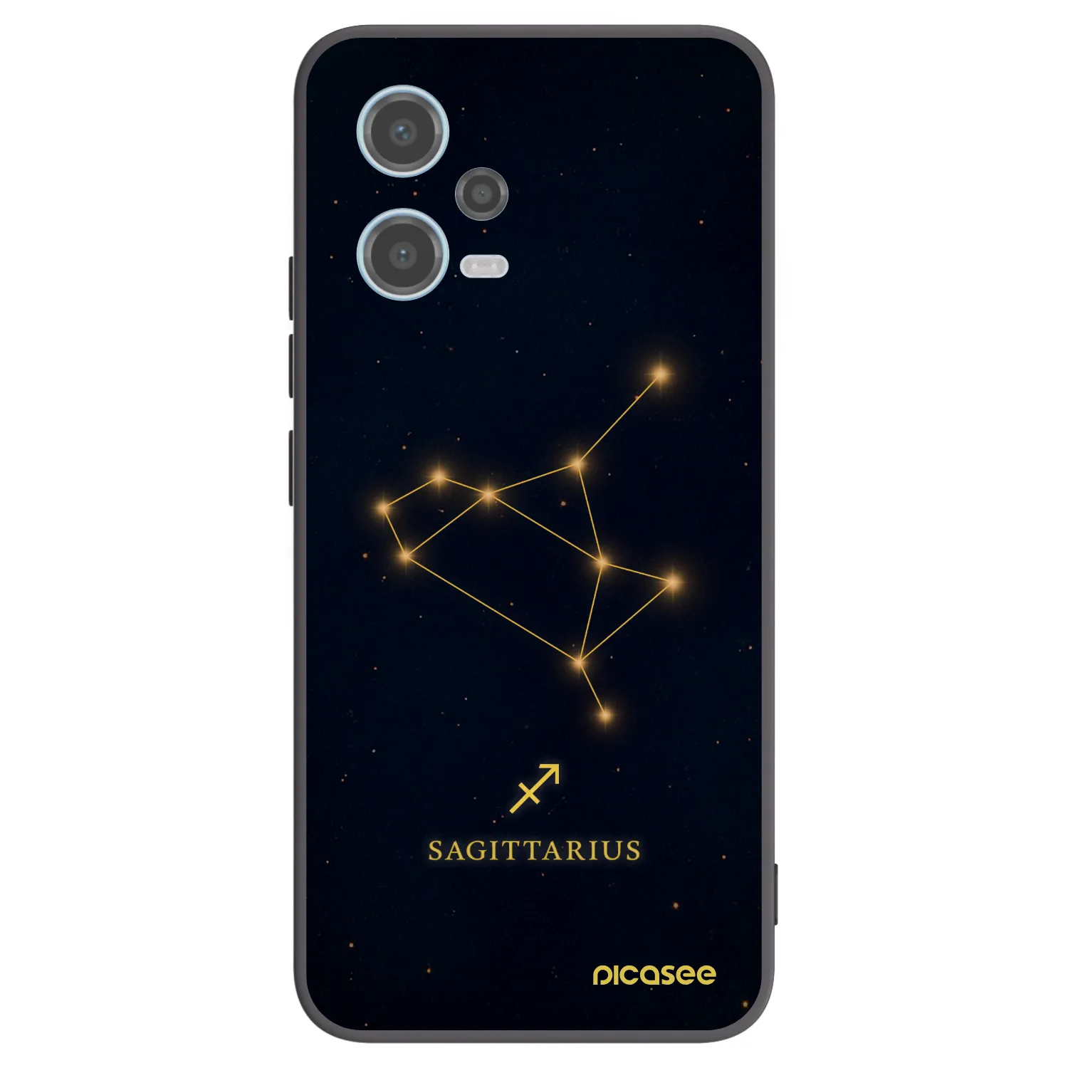 Picasee silikonowe czarne etui na Xiaomi Redmi Note 12 5G - SAGITTARIUS