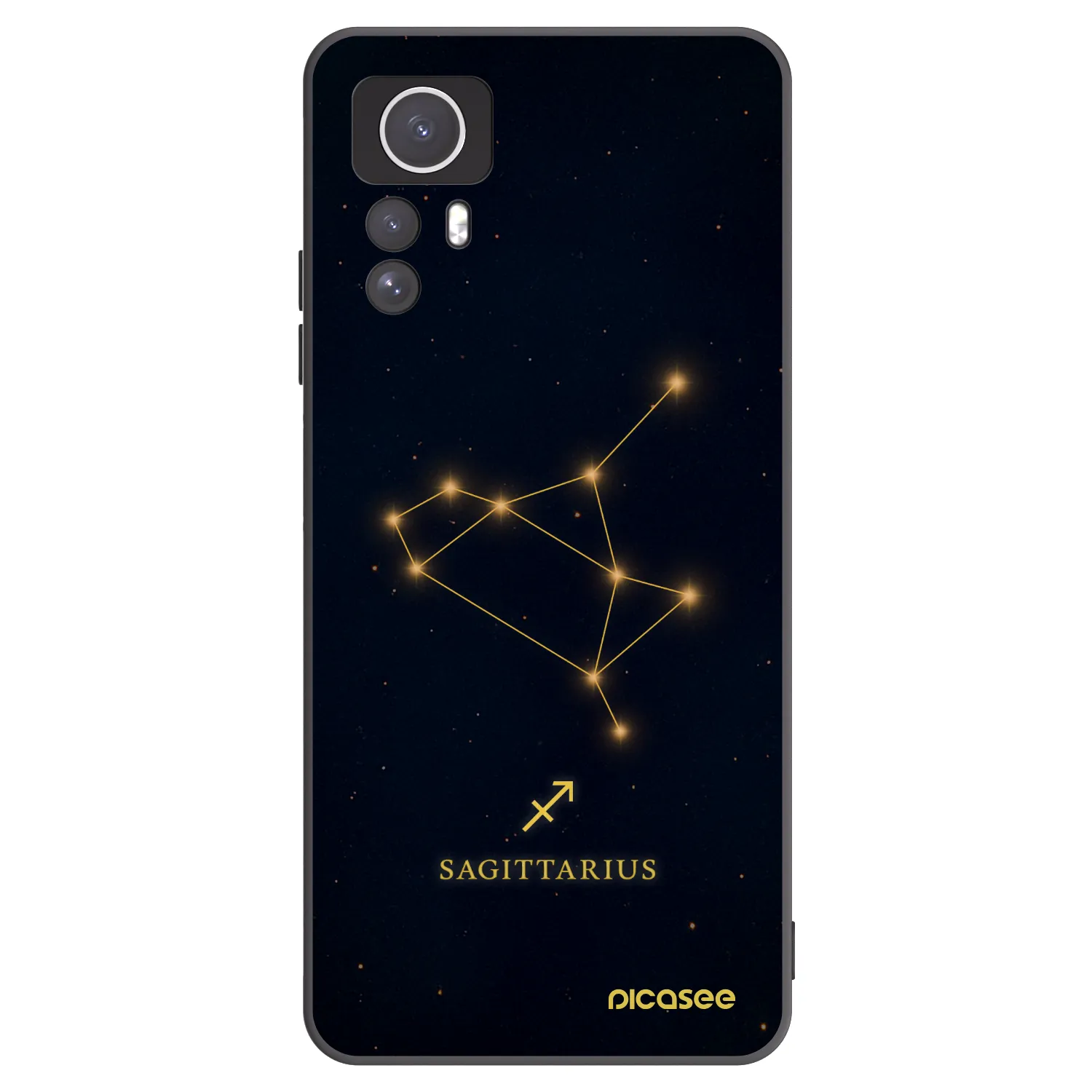 Picasee silikonowe czarne etui na Xiaomi Redmi Note 12S - SAGITTARIUS