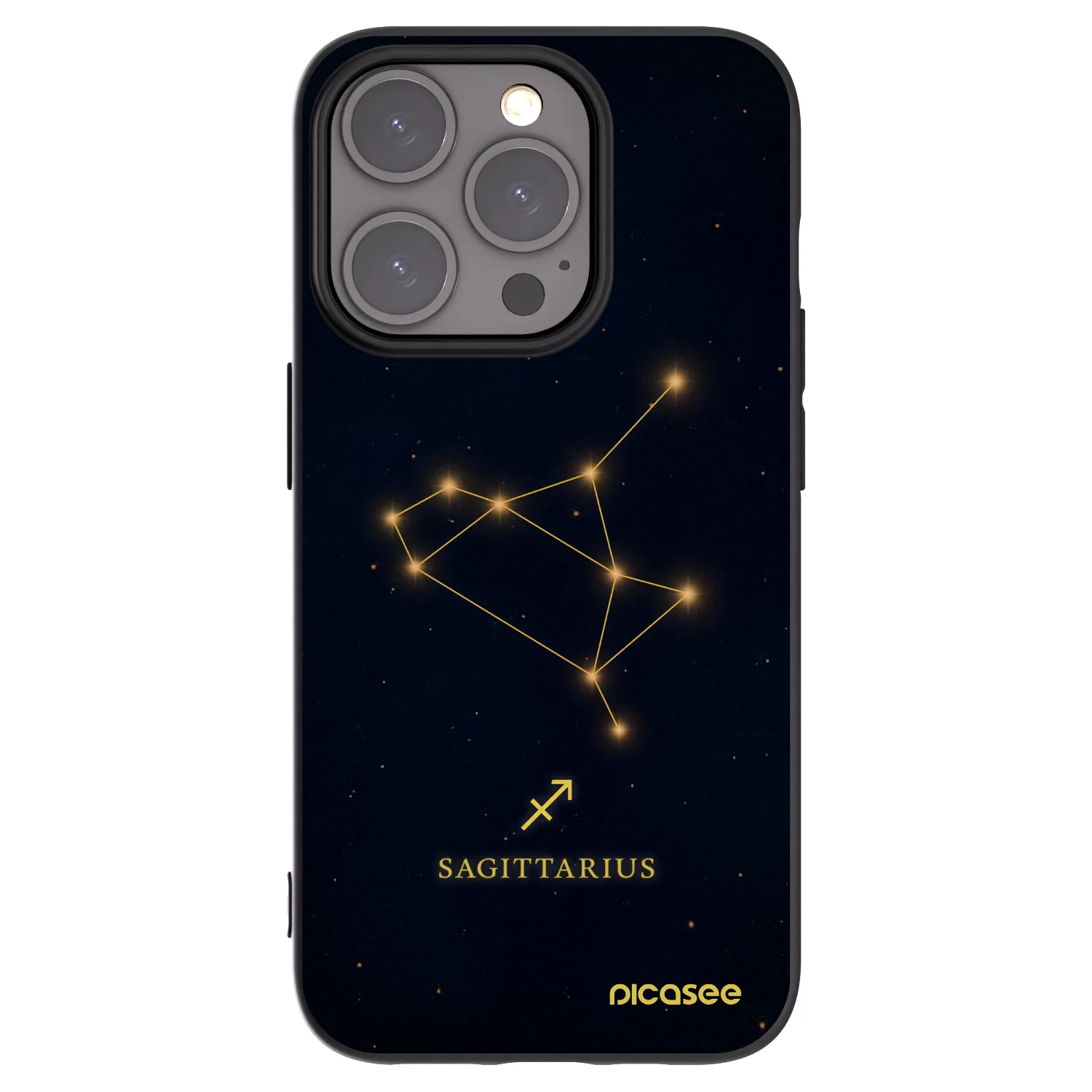 Picasee silikonowe czarne etui na Apple iPhone 15 Pro - SAGITTARIUS