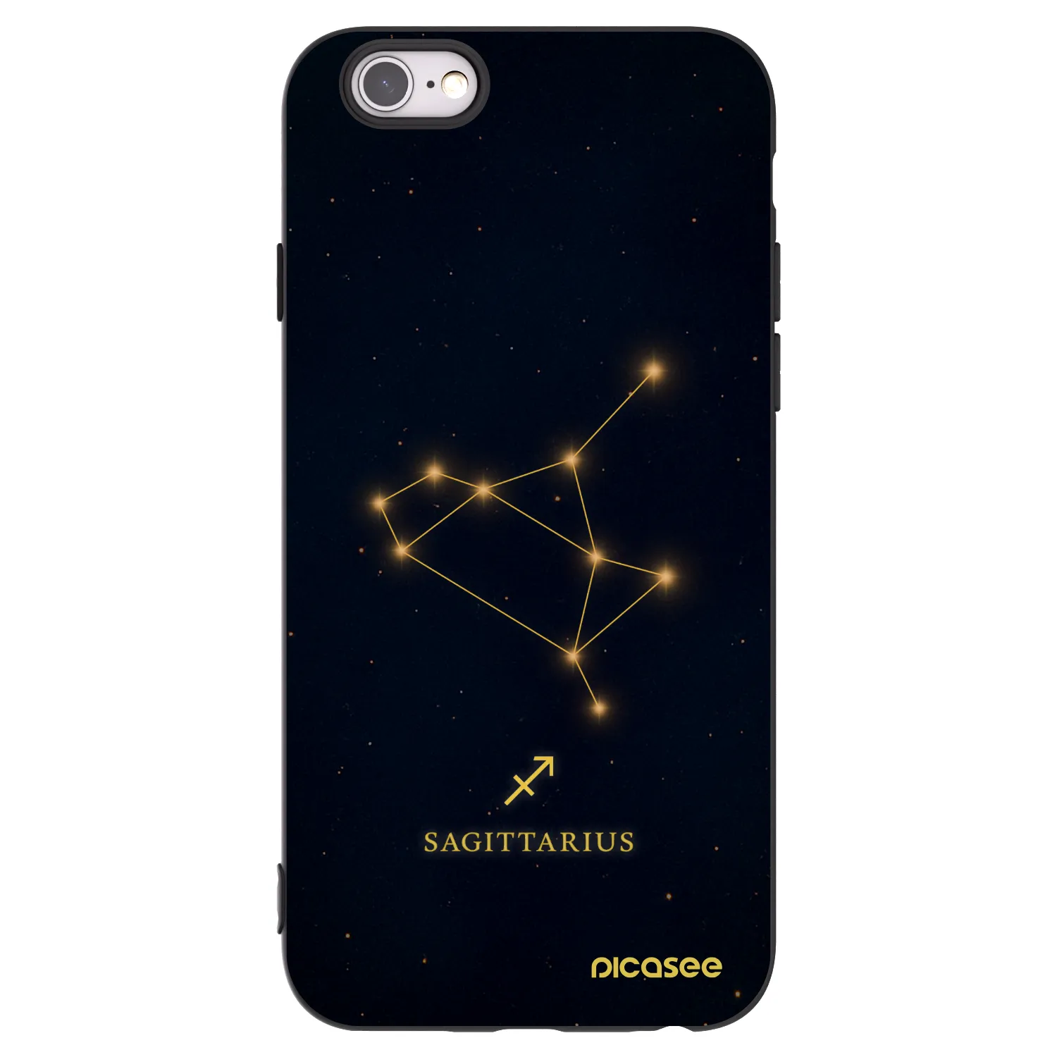 Picasee silikonowe czarne etui na Apple iPhone 6/6S - SAGITTARIUS