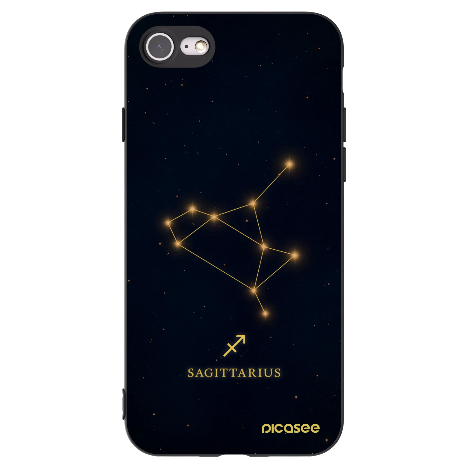 Picasee silikonowe czarne etui na Apple iPhone 7 - SAGITTARIUS