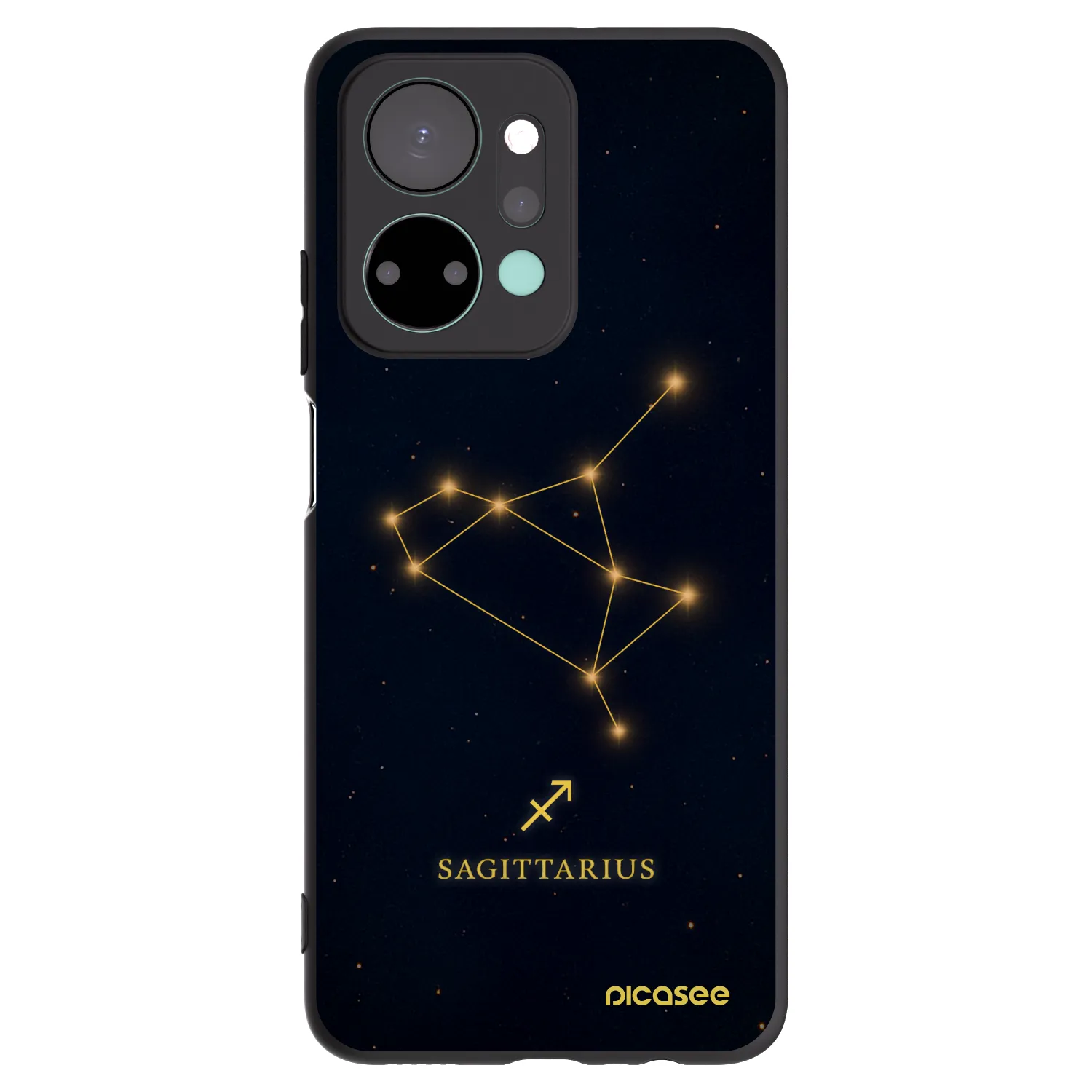 Picasee silikonowe czarne etui na Honor X7a - SAGITTARIUS