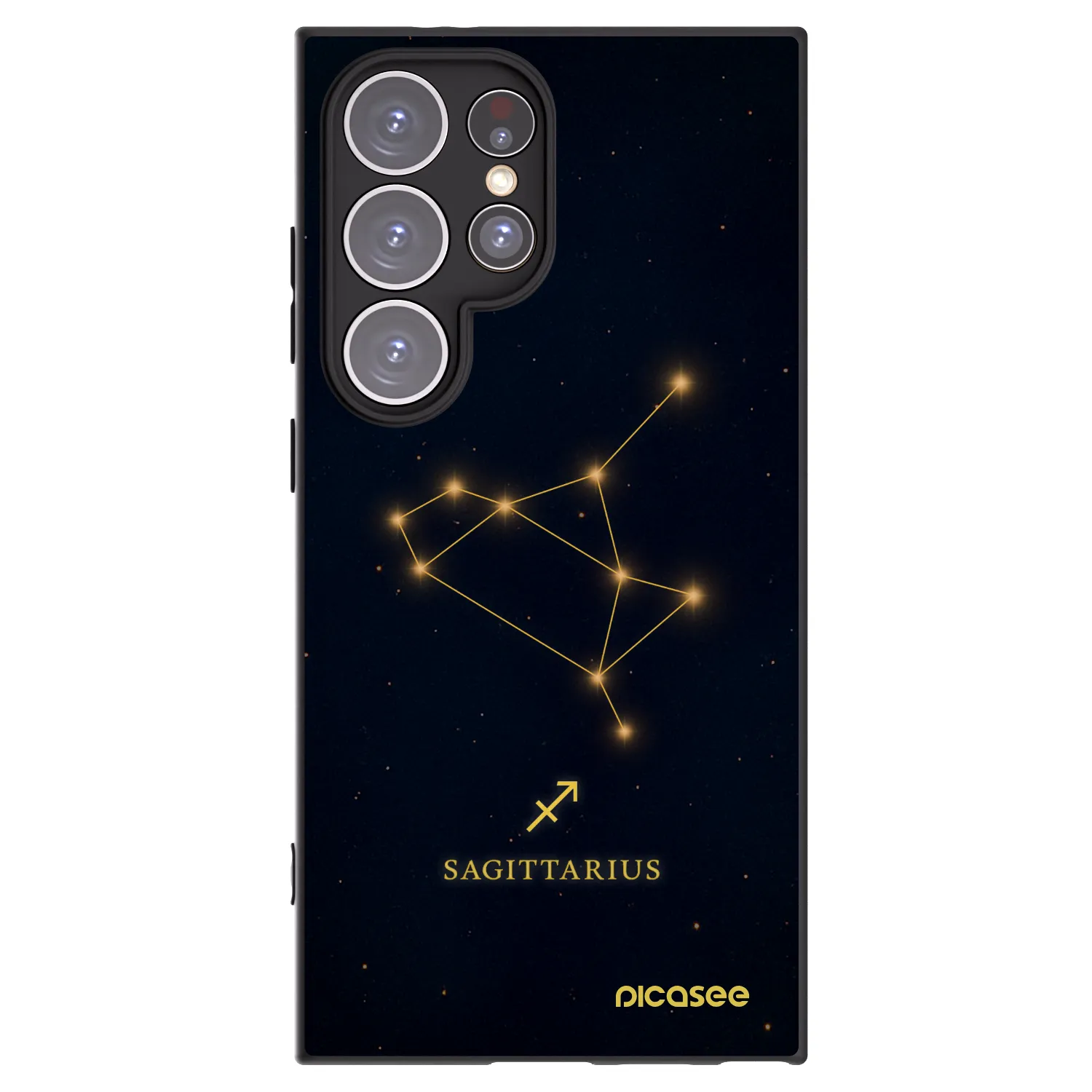 Picasee silikonowe czarne etui na Samsung Galaxy S24 Ultra S928B 5G - SAGITTARIUS