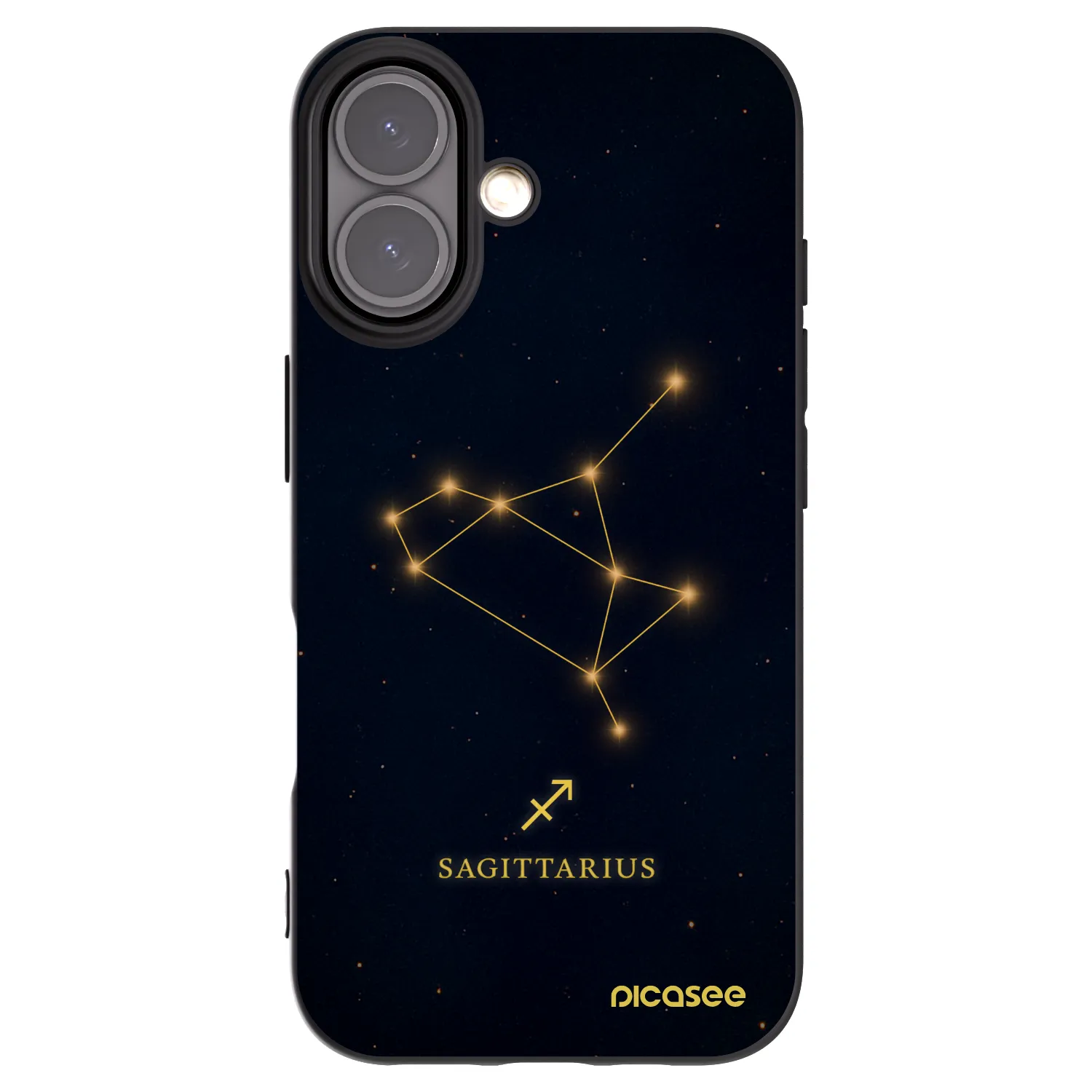 Picasee silikonowe czarne etui na Apple iPhone 16 - SAGITTARIUS