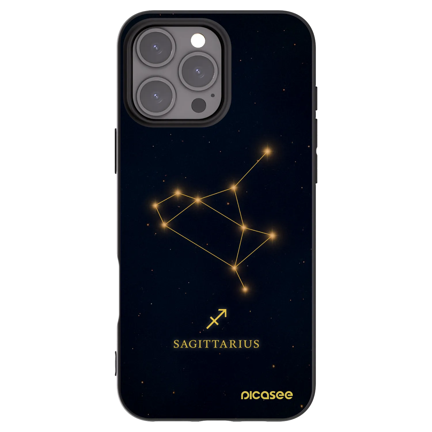 Picasee silikonowe czarne etui na Apple iPhone 16 Pro Max - SAGITTARIUS