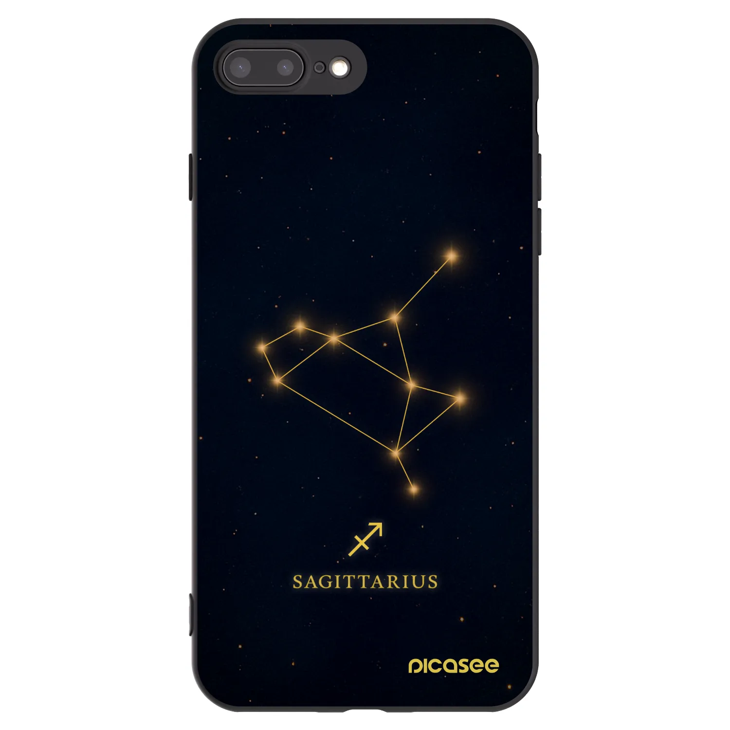 Picasee silikonowe czarne etui na Apple iPhone 8 Plus - SAGITTARIUS