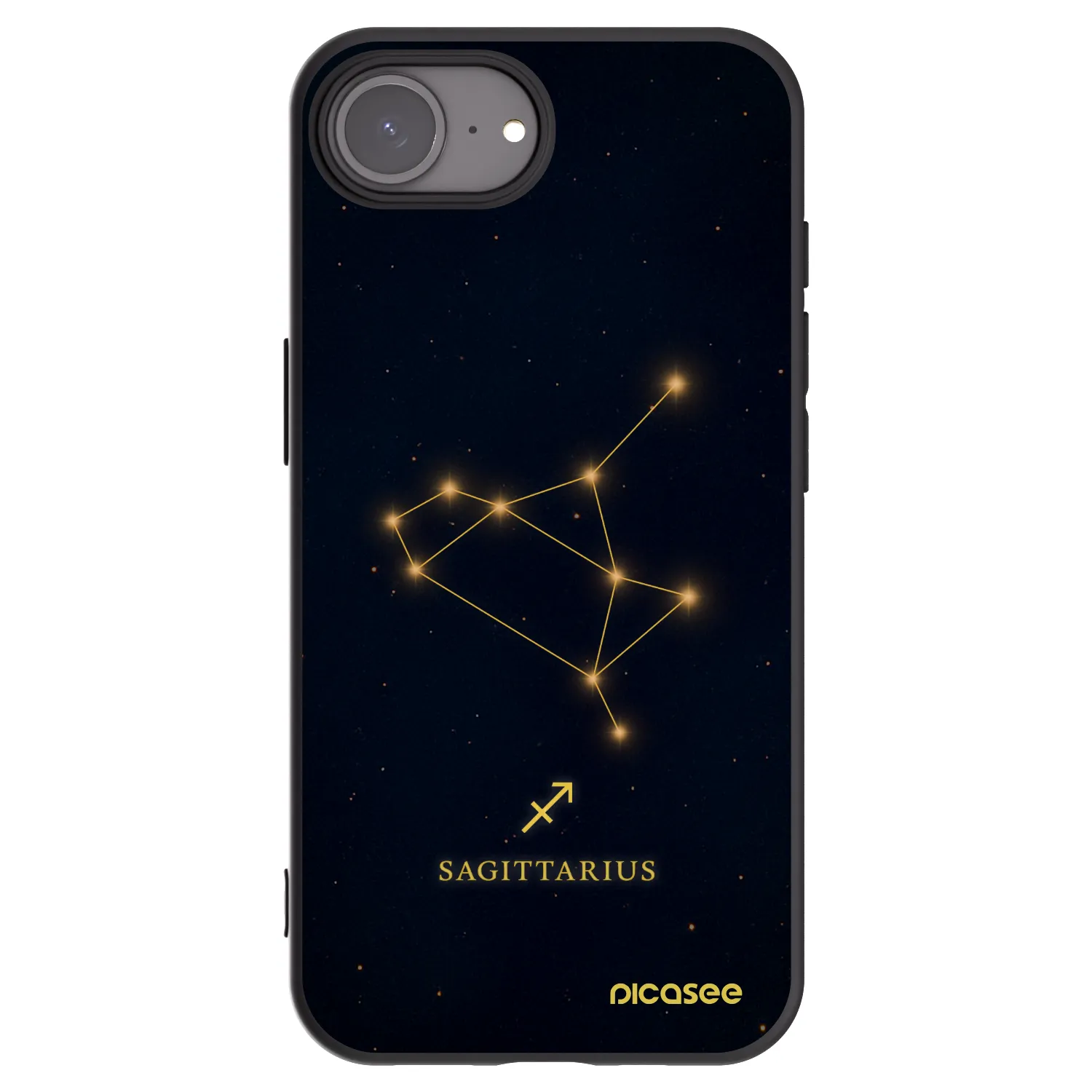 Picasee silikonowe czarne etui na Apple iPhone 16e - SAGITTARIUS