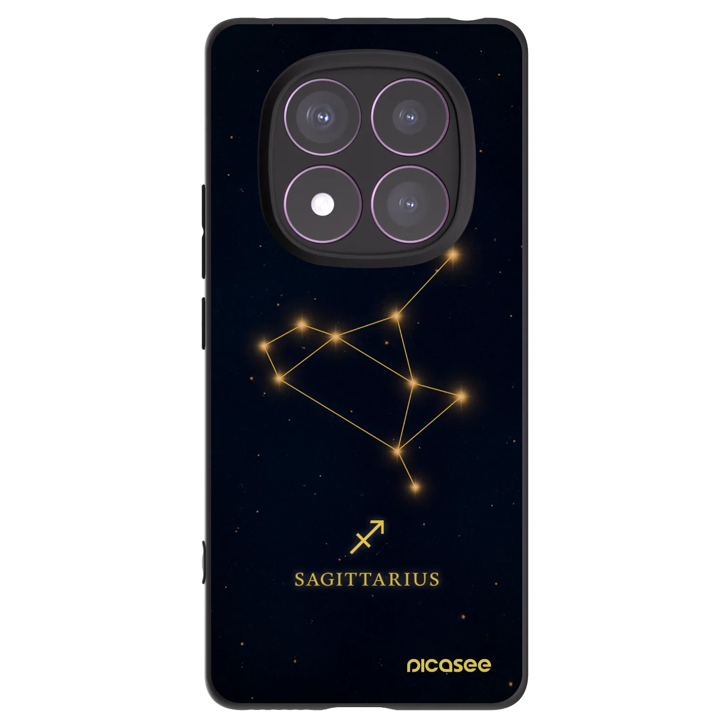 Picasee silikonowe czarne etui na Xiaomi Redmi Note 14 Pro 4G - SAGITTARIUS