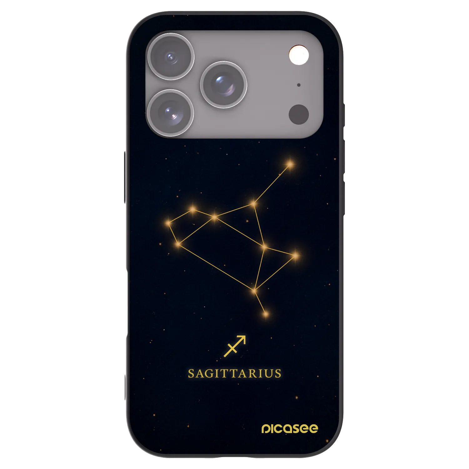 Picasee silikonowe czarne etui na Apple iPhone 17 Pro - SAGITTARIUS
