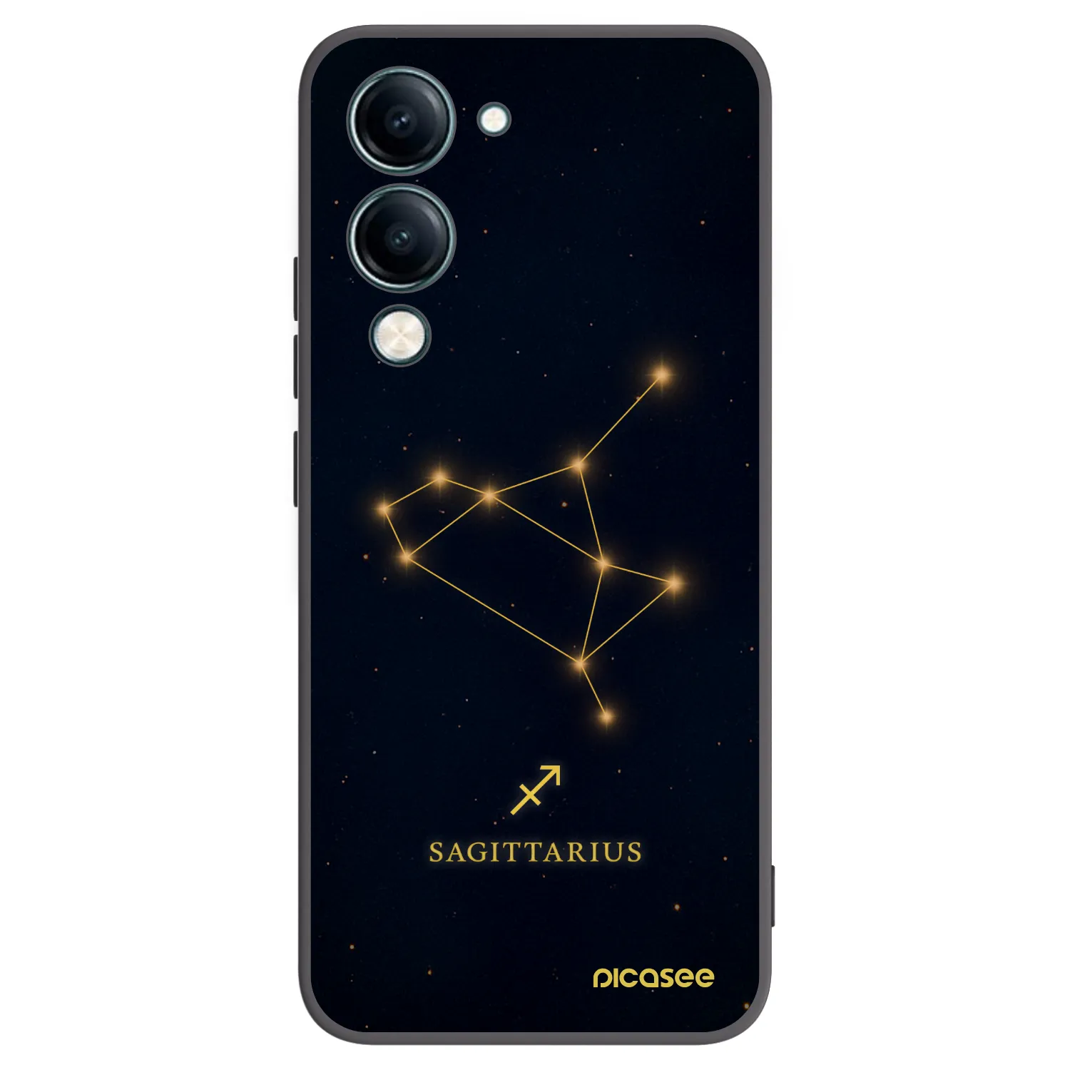 Picasee silikonowe czarne etui na Vivo Y29s 5G - SAGITTARIUS