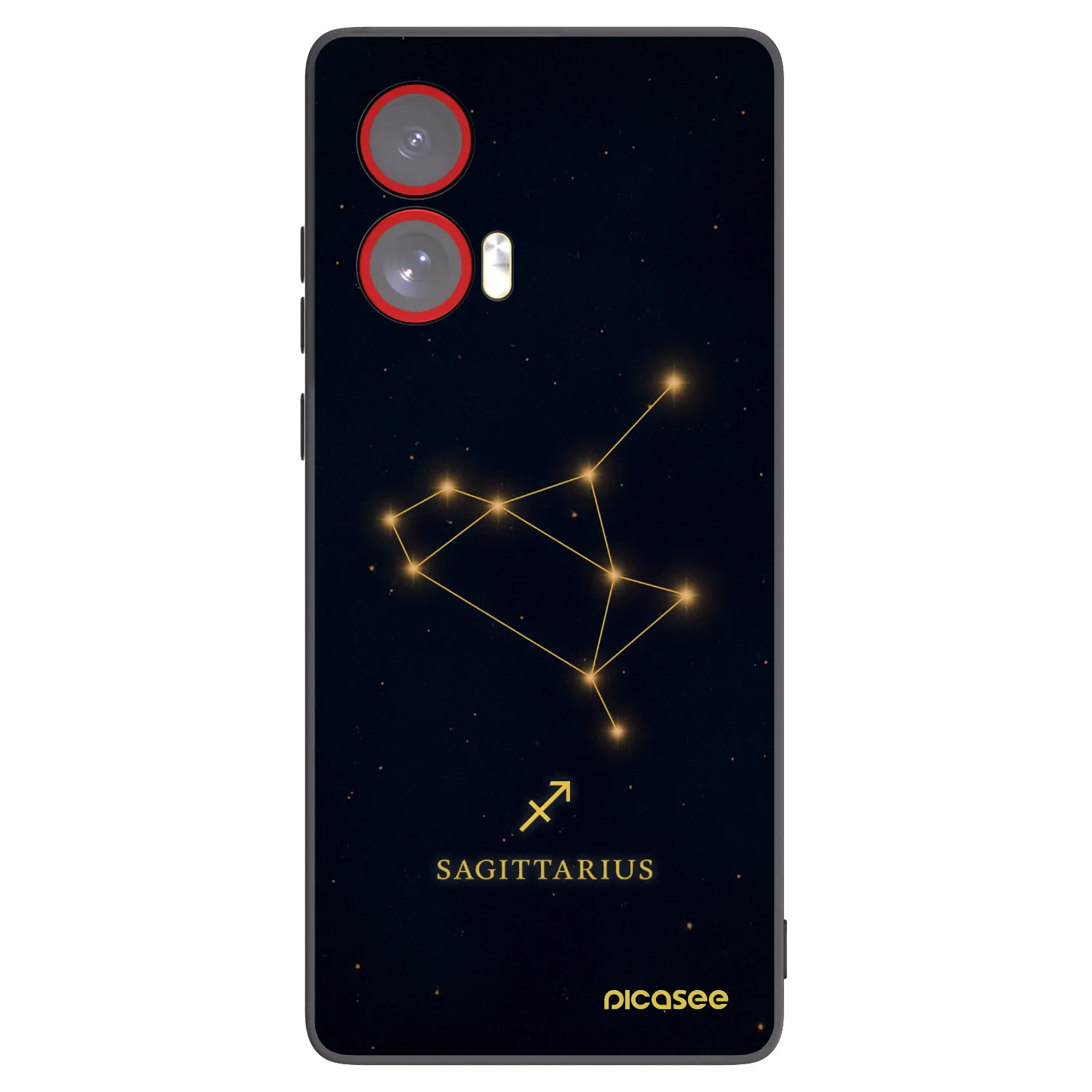 Picasee silikonowe czarne etui na Motorola Edge 50 Fusion - SAGITTARIUS