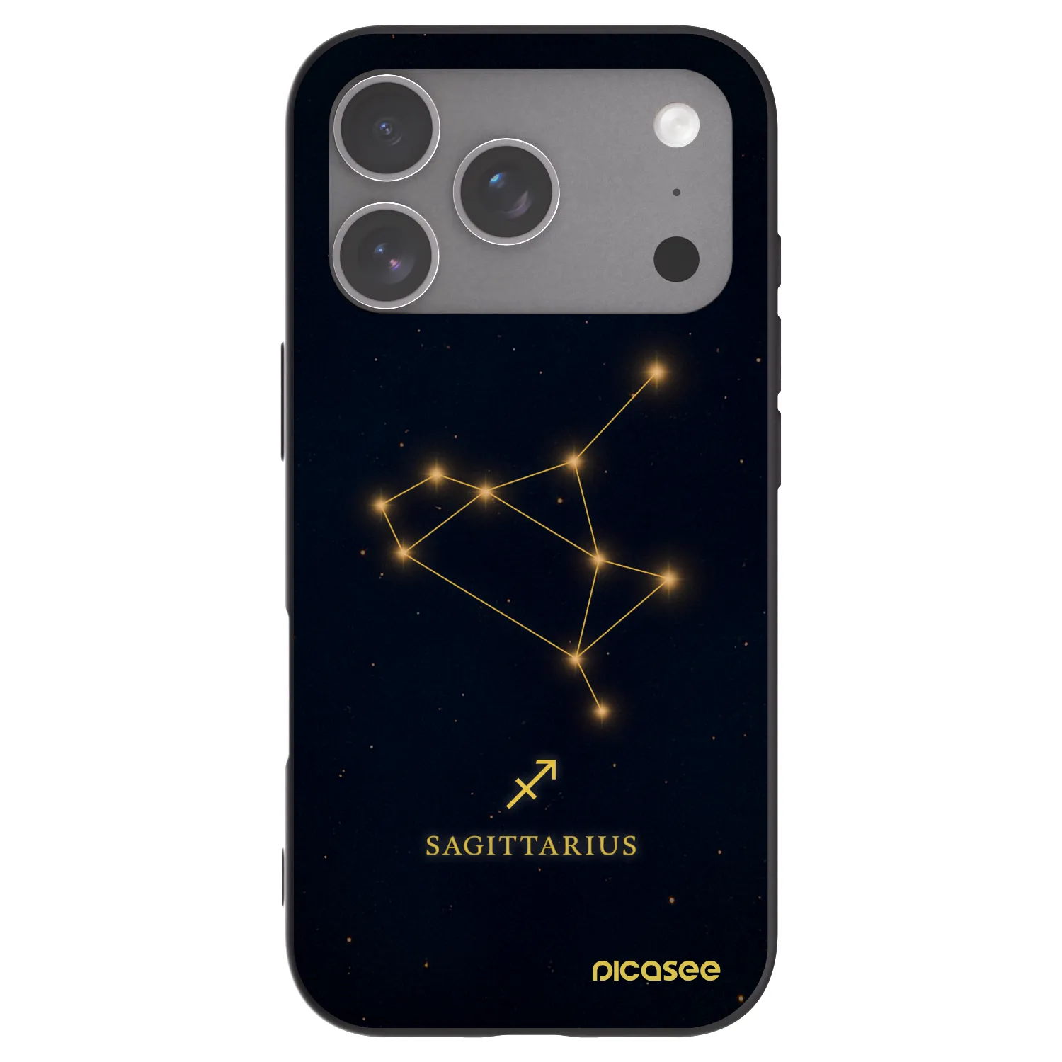 Picasee silikonowe czarne etui na Apple iPhone 18 Pro - SAGITTARIUS