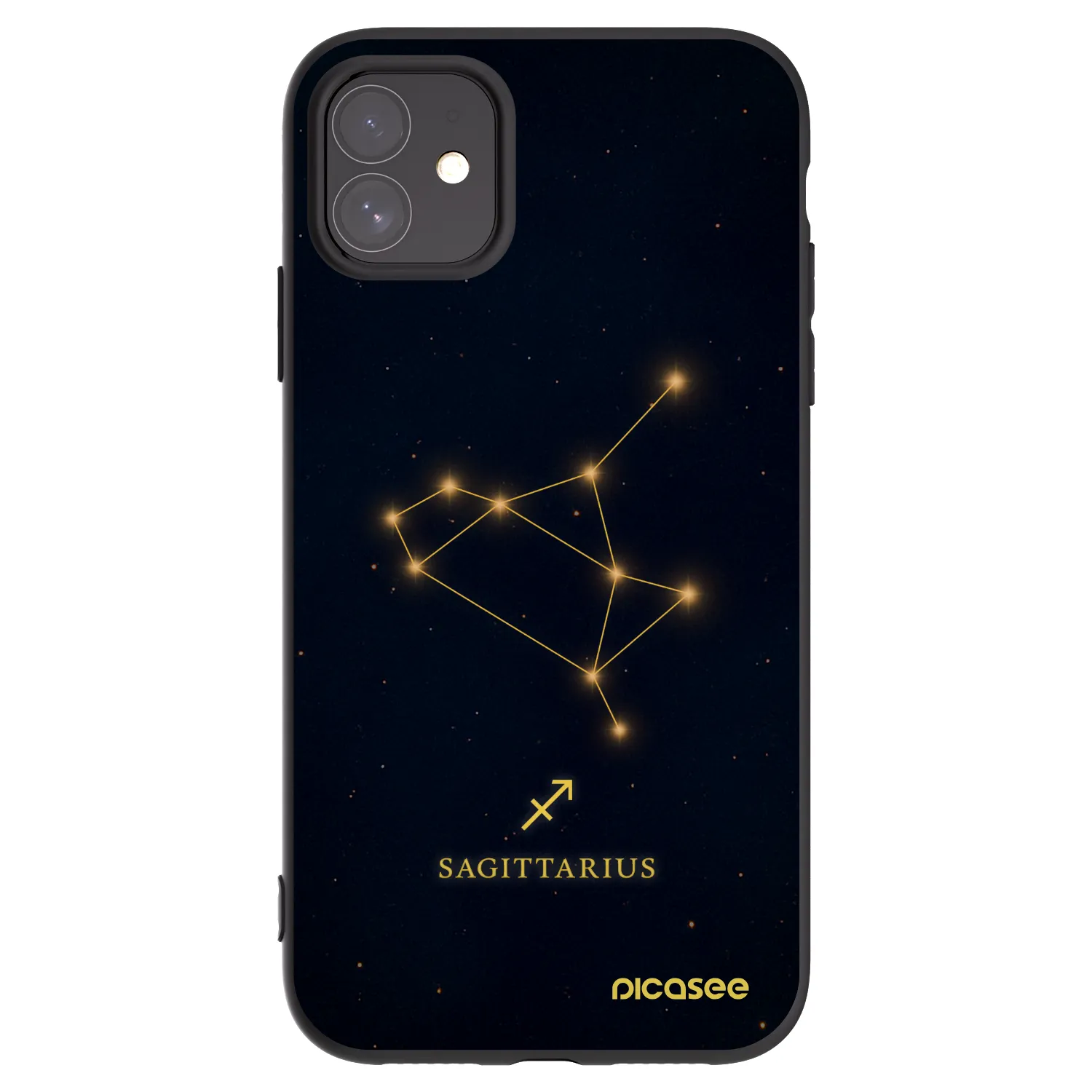 Picasee silikonowe czarne etui na Apple iPhone 11 - SAGITTARIUS