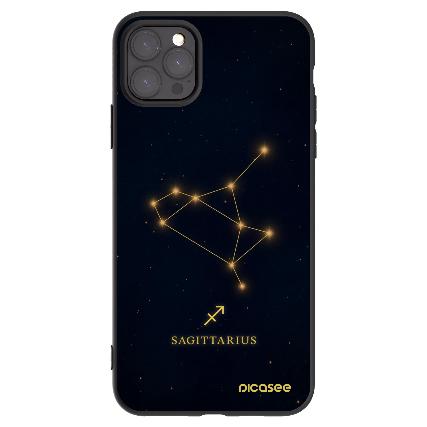Picasee silikonowe czarne etui na Apple iPhone 11 Pro Max - SAGITTARIUS