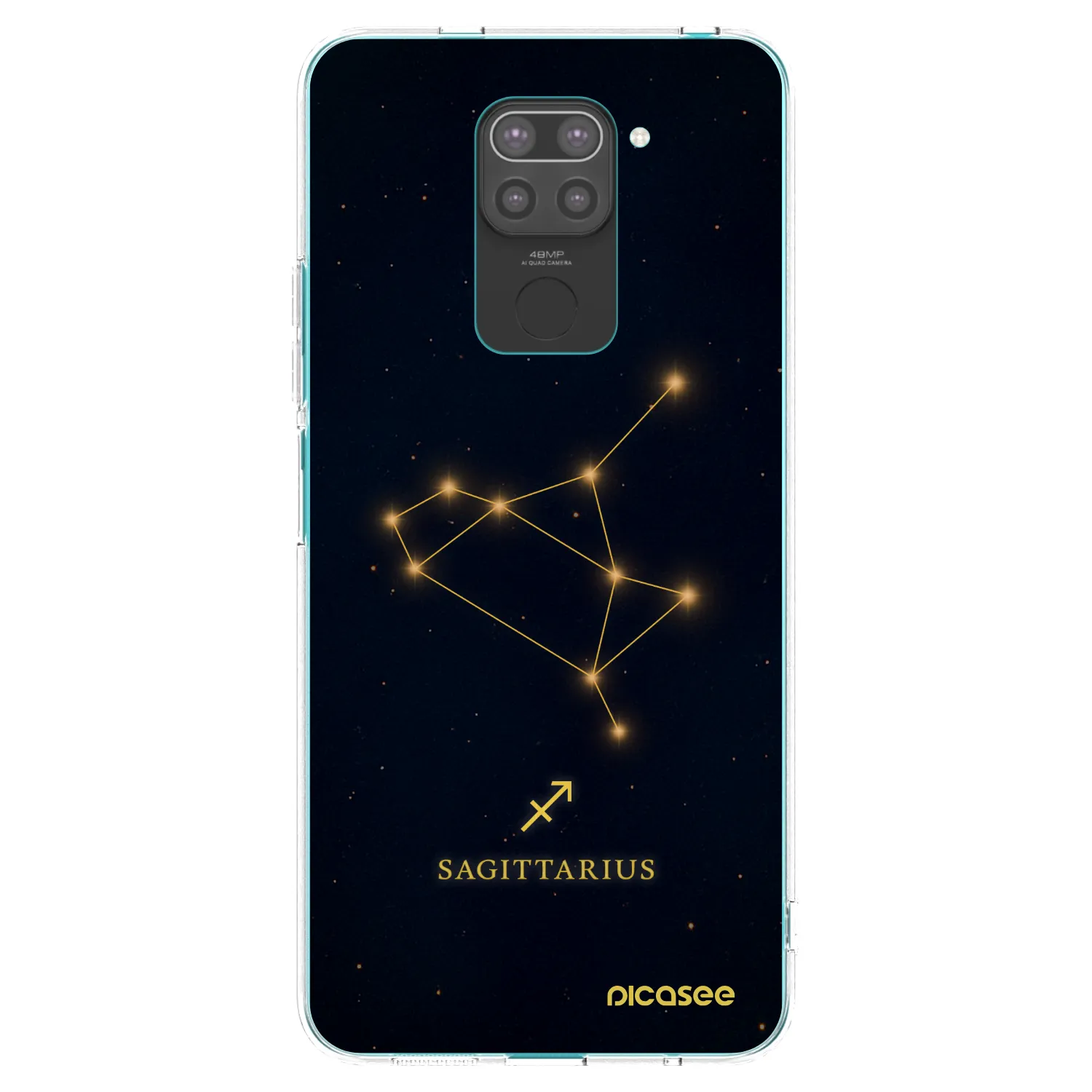 Picasee silikonowe czarne etui na Xiaomi Redmi Note 9 - SAGITTARIUS