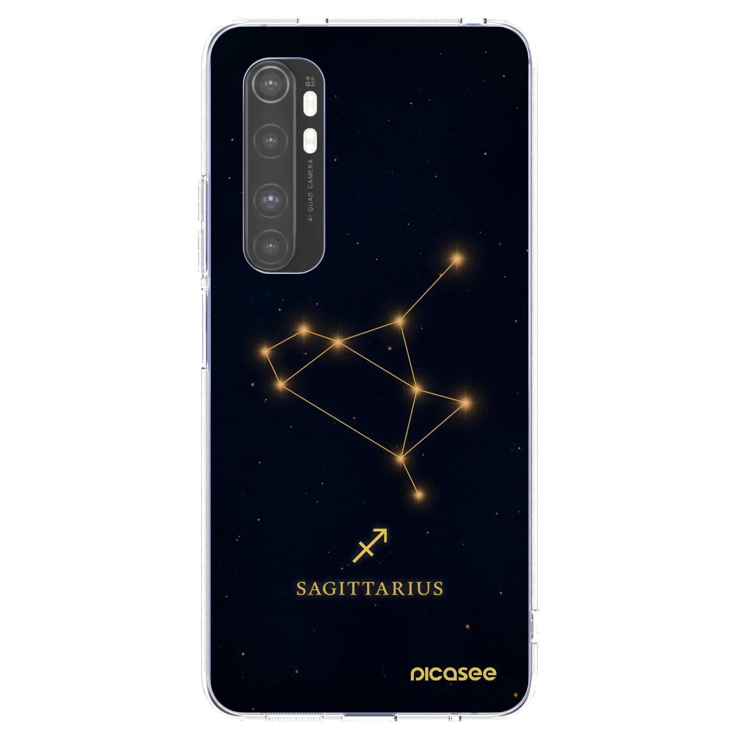 Picasee silikonowe przeźroczyste etui na Xiaomi Mi Note 10 Lite - SAGITTARIUS