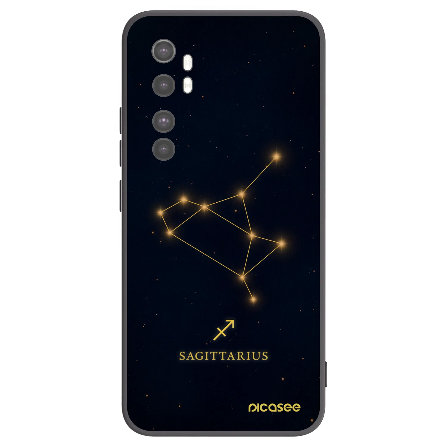 Picasee silikonowe czarne etui na Xiaomi Mi Note 10 Lite - SAGITTARIUS